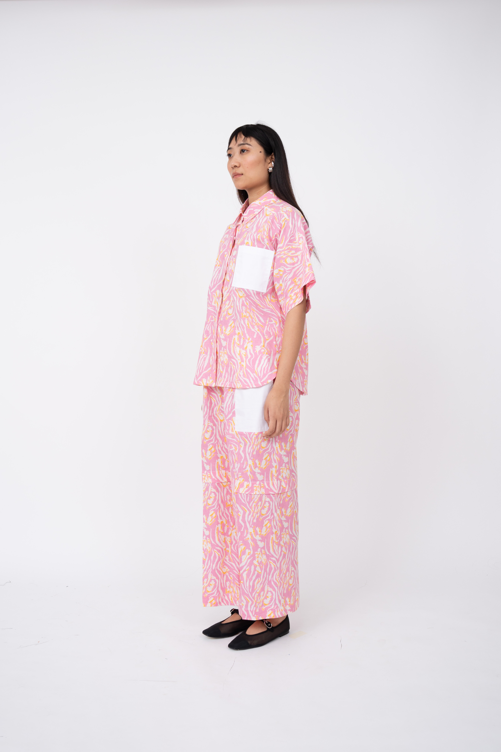 Pink Wave Pleated Day Pant