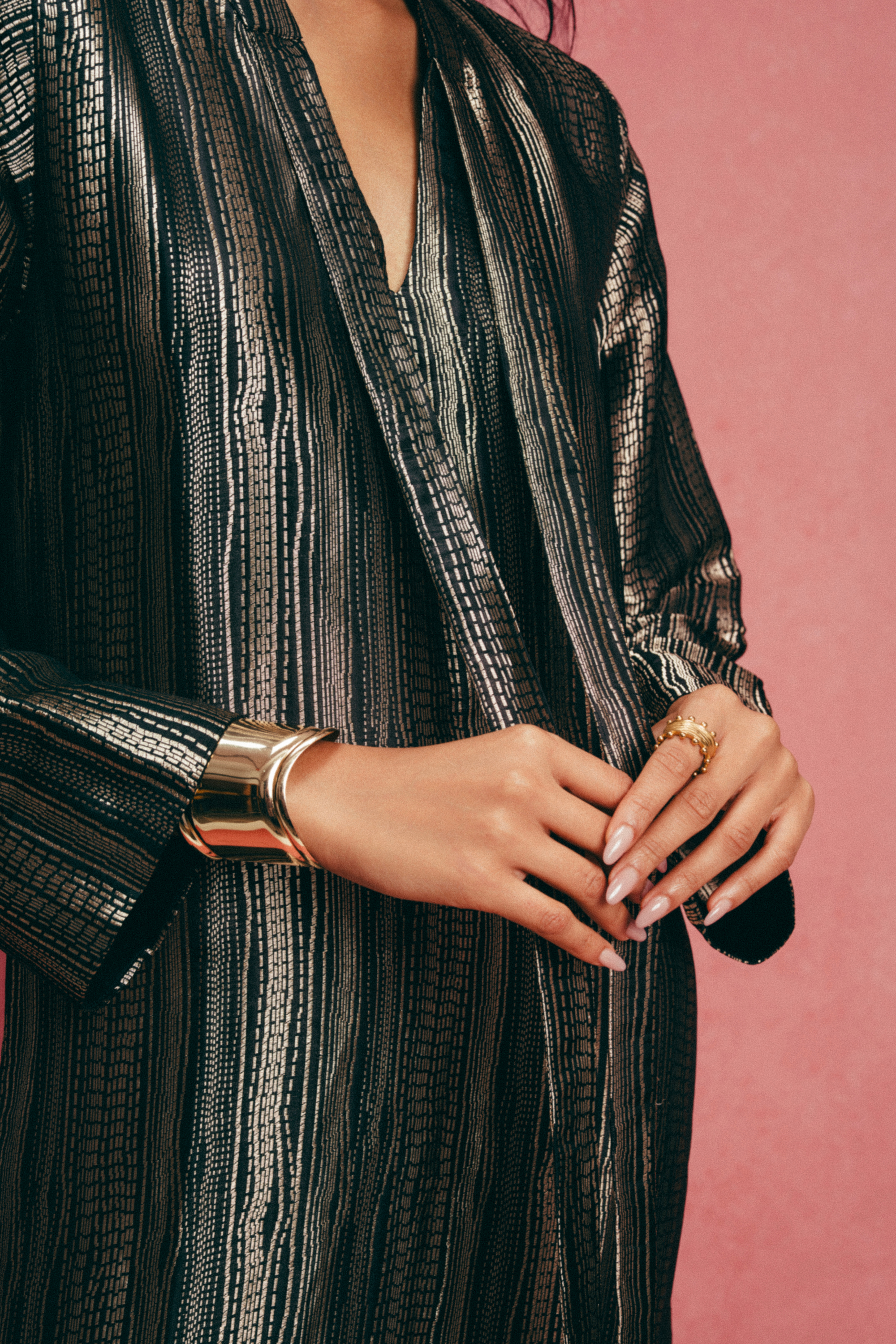 Handwoven Black Banarasi Kaftan