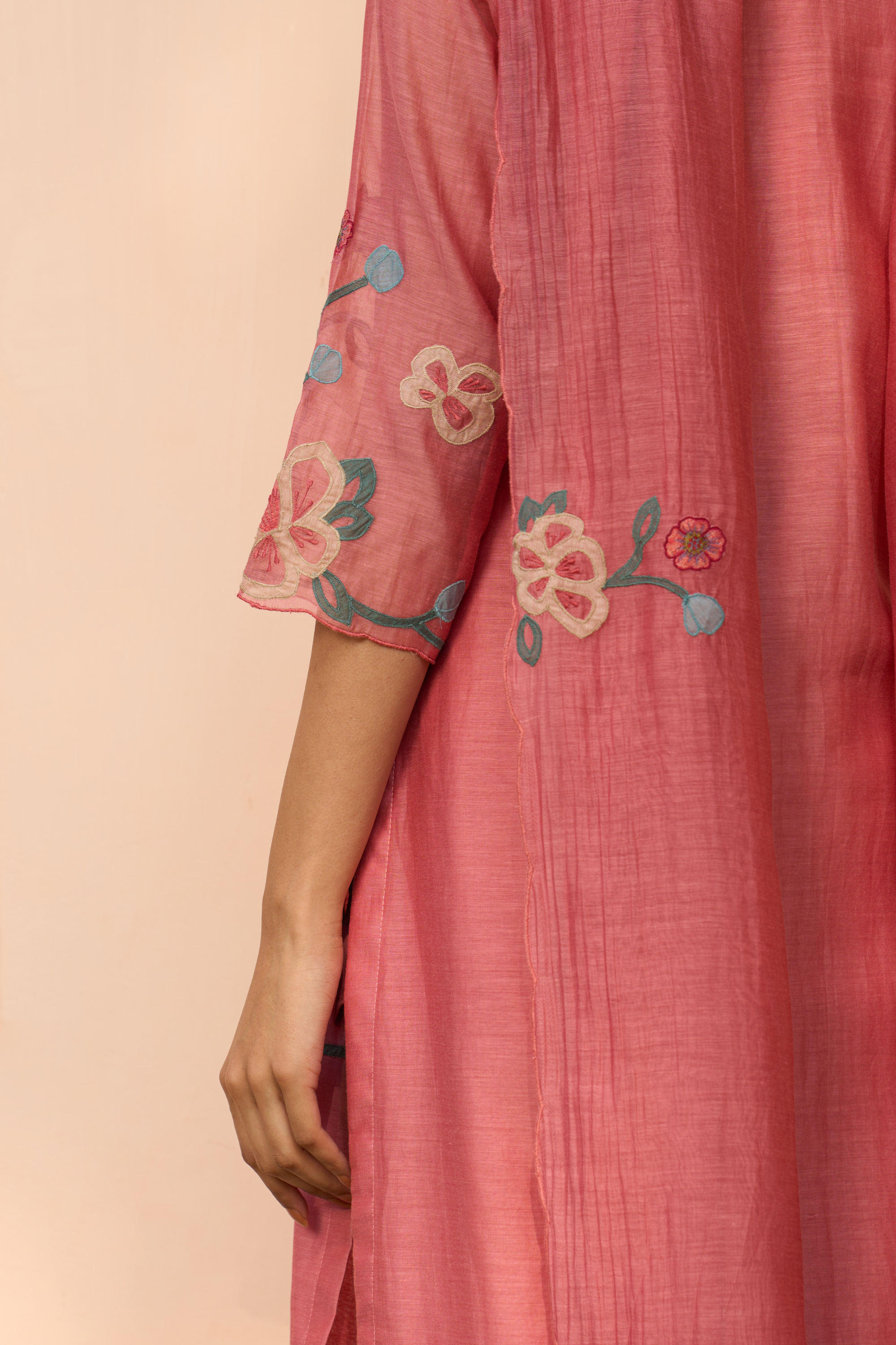 Hibiscus Applique Kurta Set