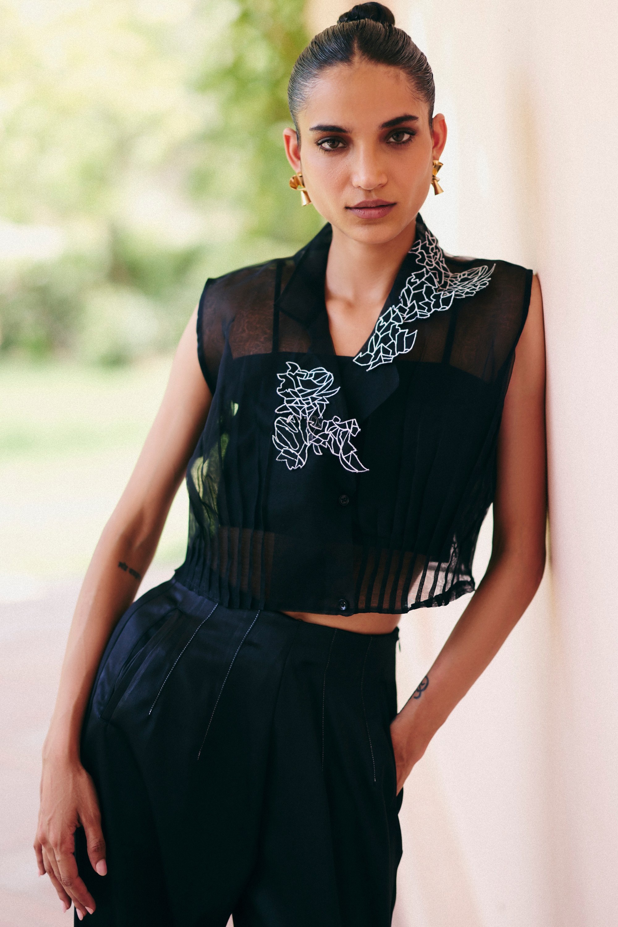 Black Jacket Set With Pants