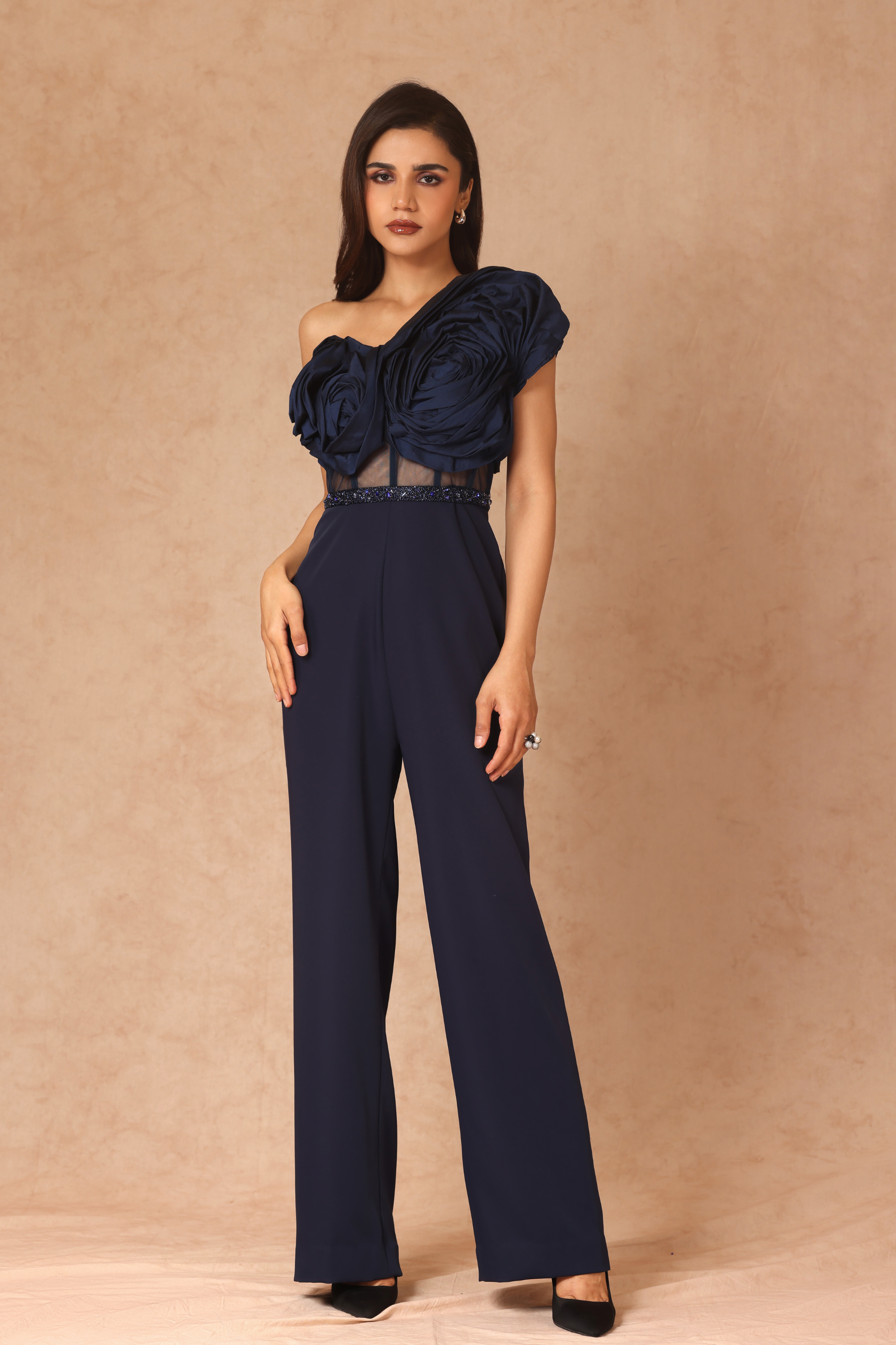 Taffeta Draped Jumpsuit