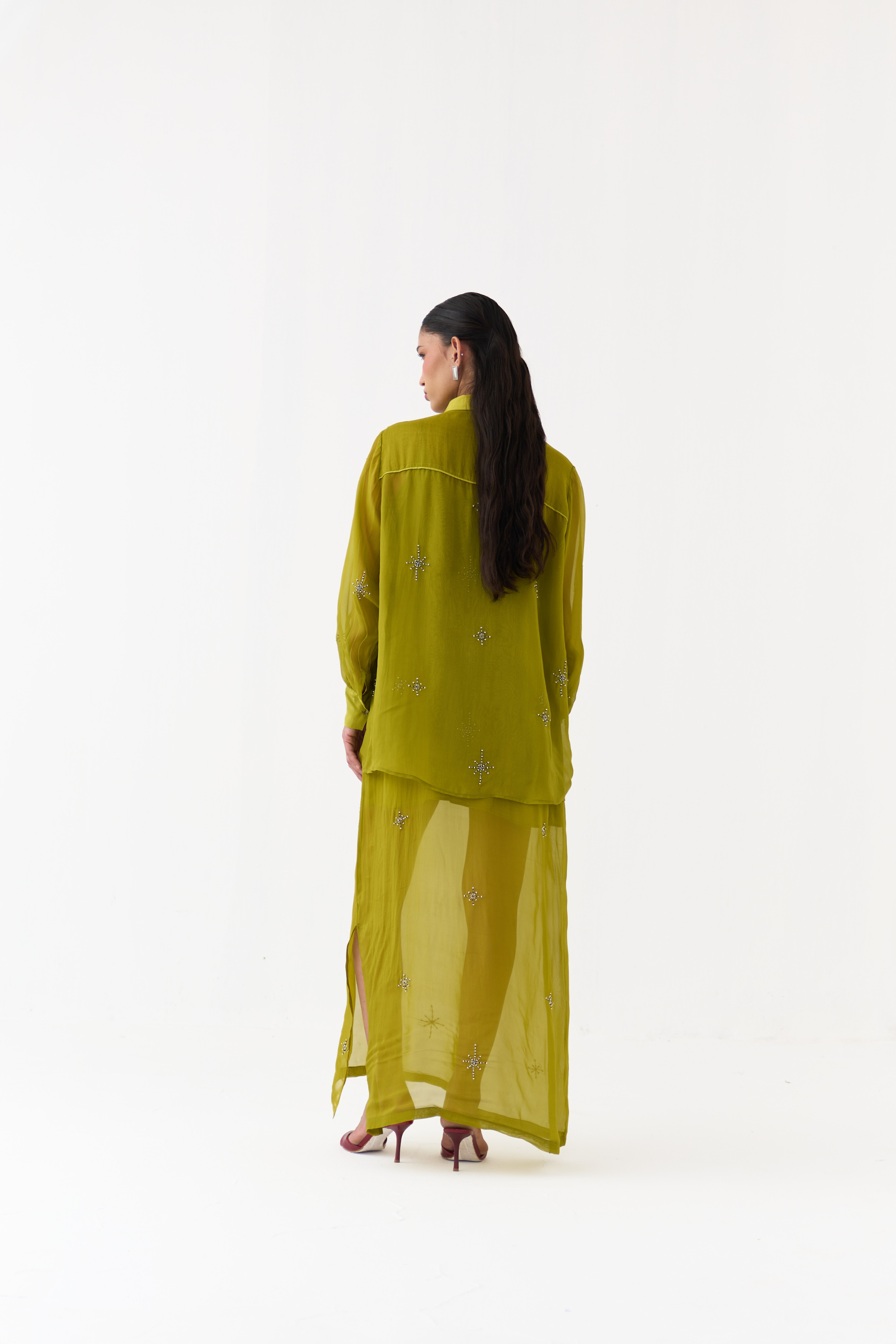 Hand Emb. Detail Shirt Co-ord (set Of 2)