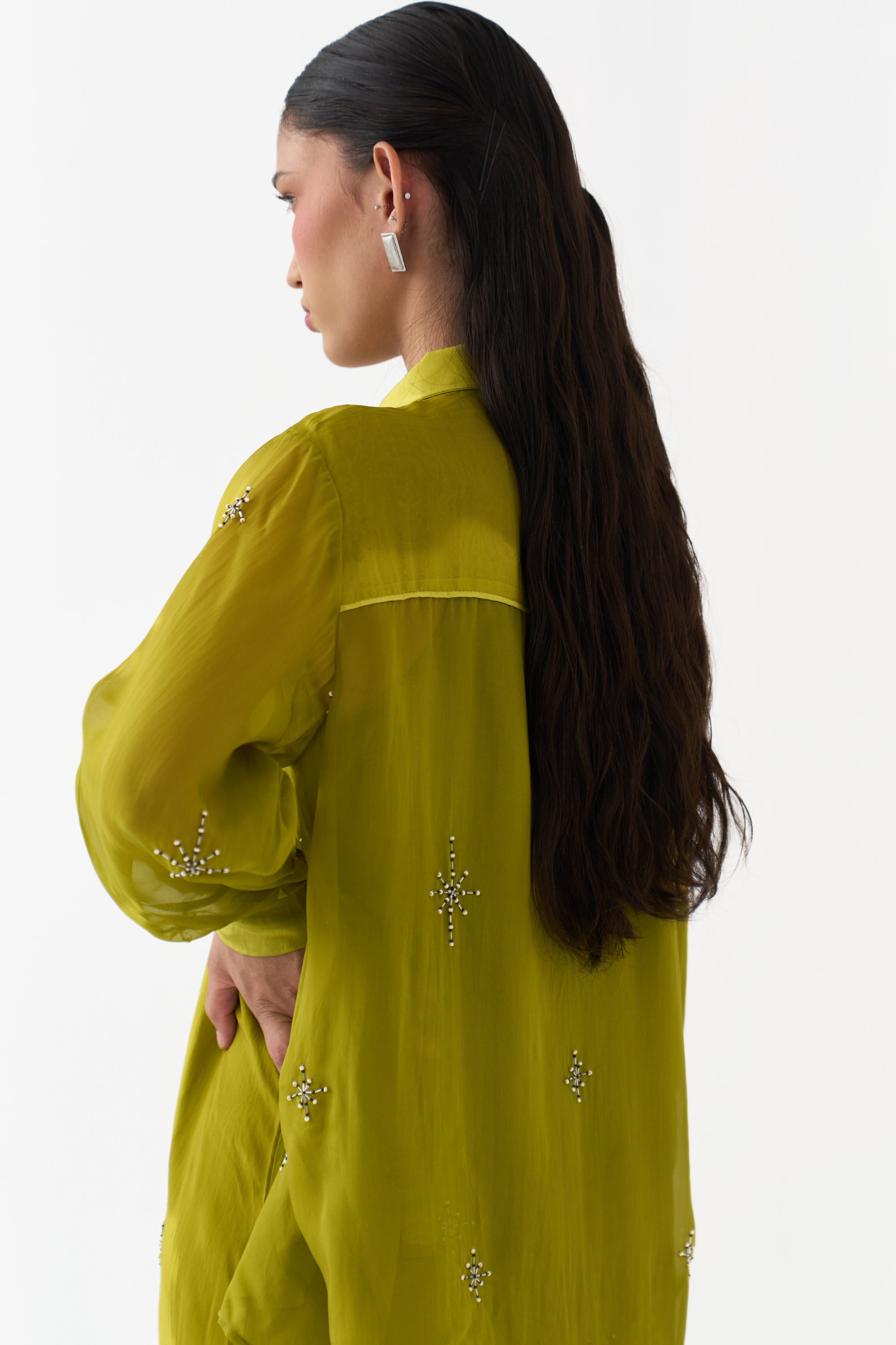 Hand Emb. Detail Shirt Co-ord (set Of 2)