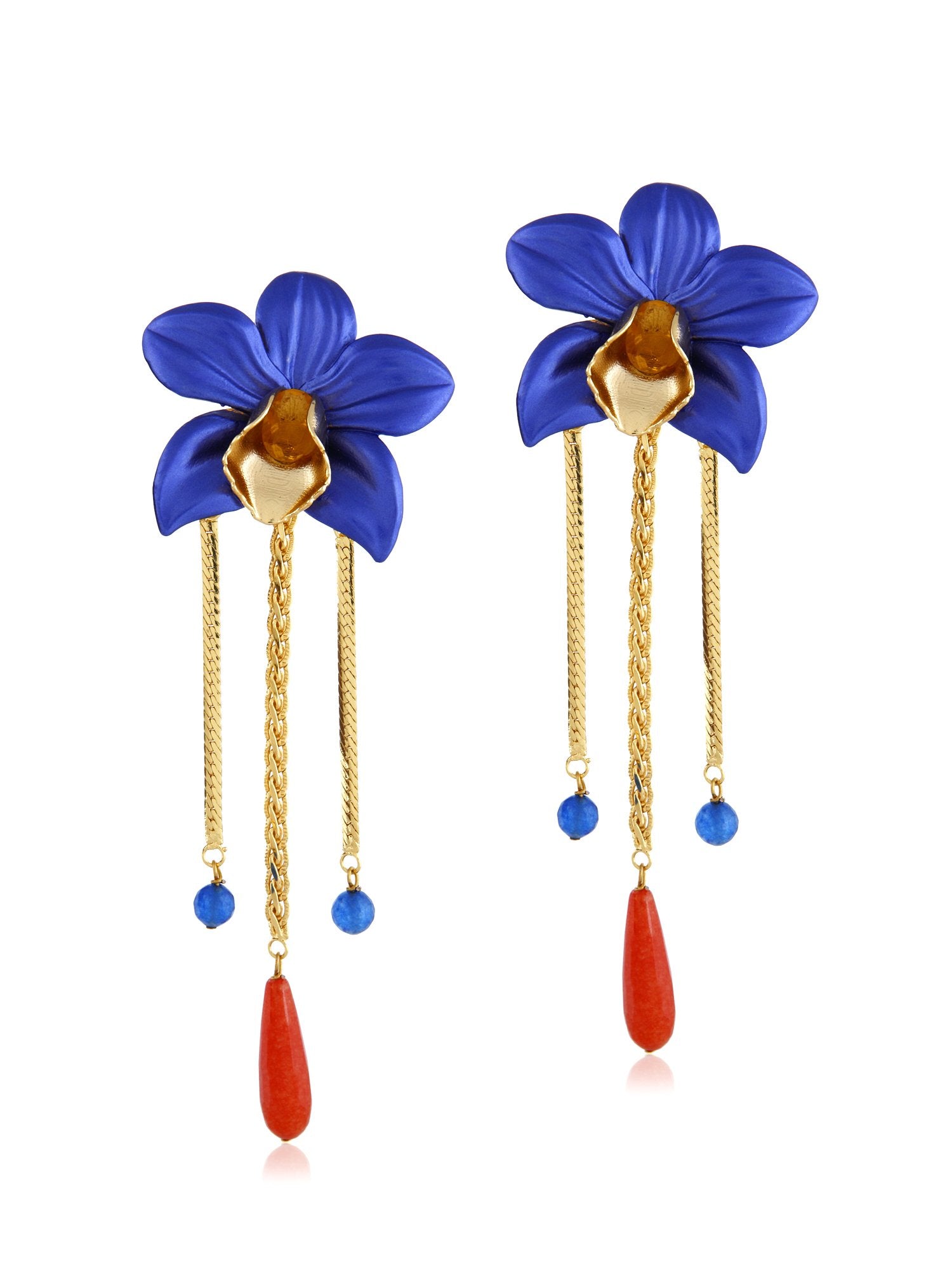 Valliyan Dangling Orchid Earring Turquoise