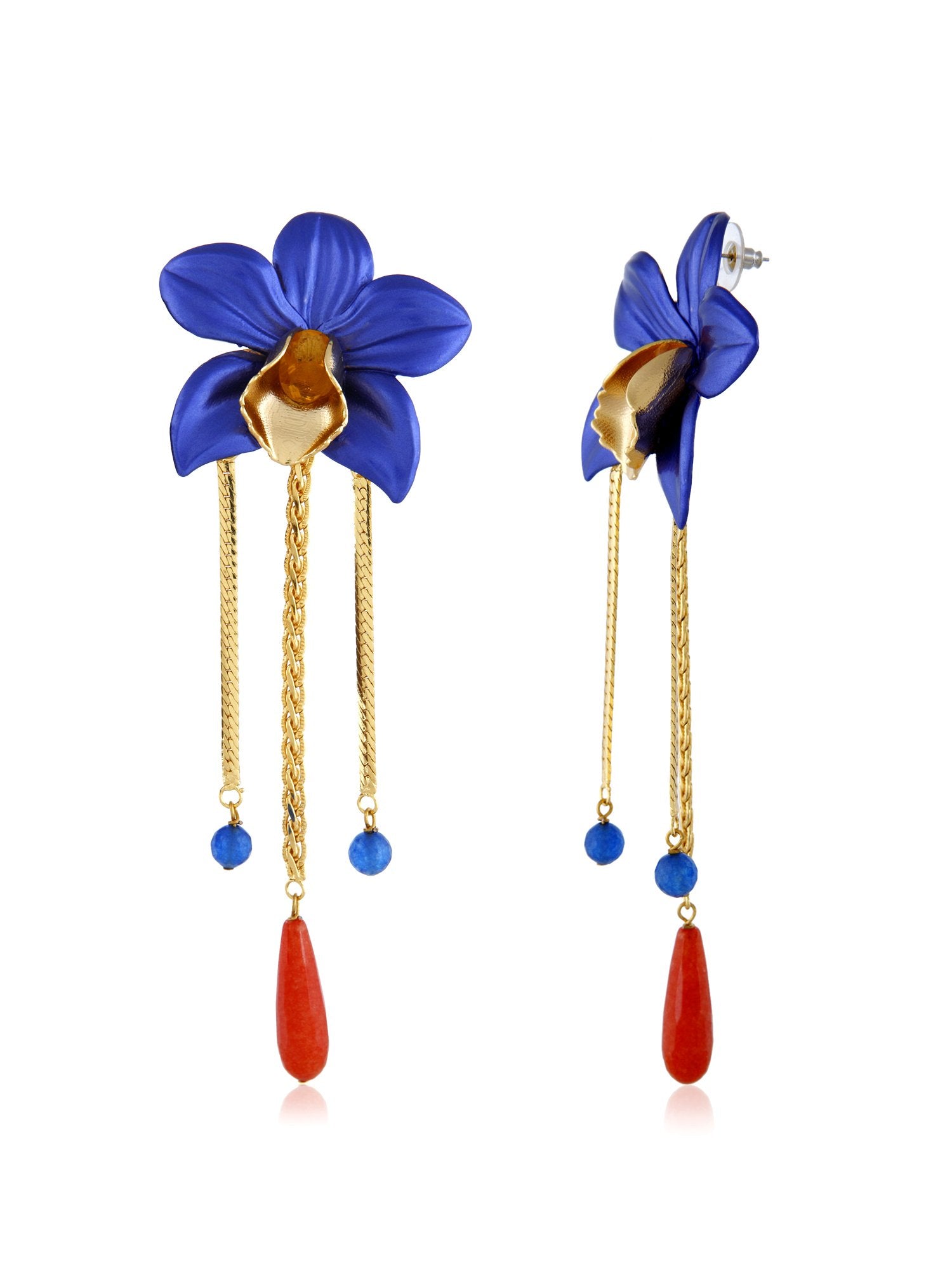 Valliyan Dangling Orchid Earring Turquoise