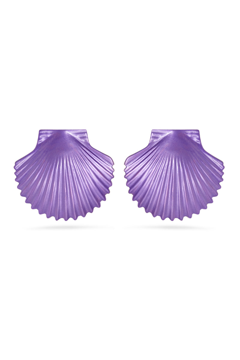 Valliyan Purple Tops Shell Earring