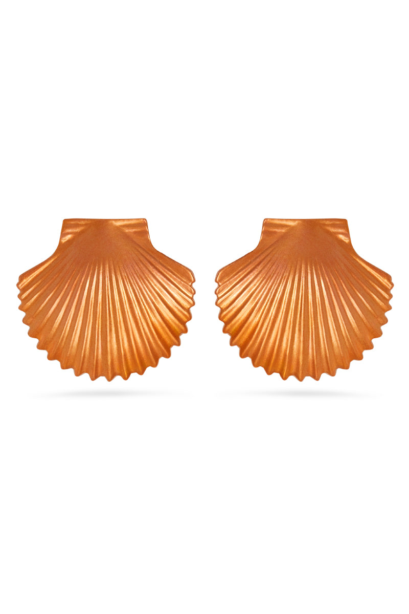 Valliyan Orange Tops Shell Earring