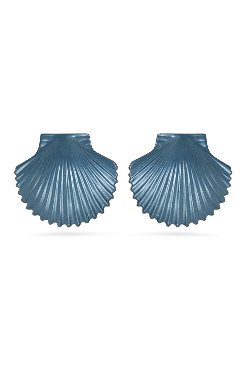 Valliyan Teal Blue Tops Shell Earring