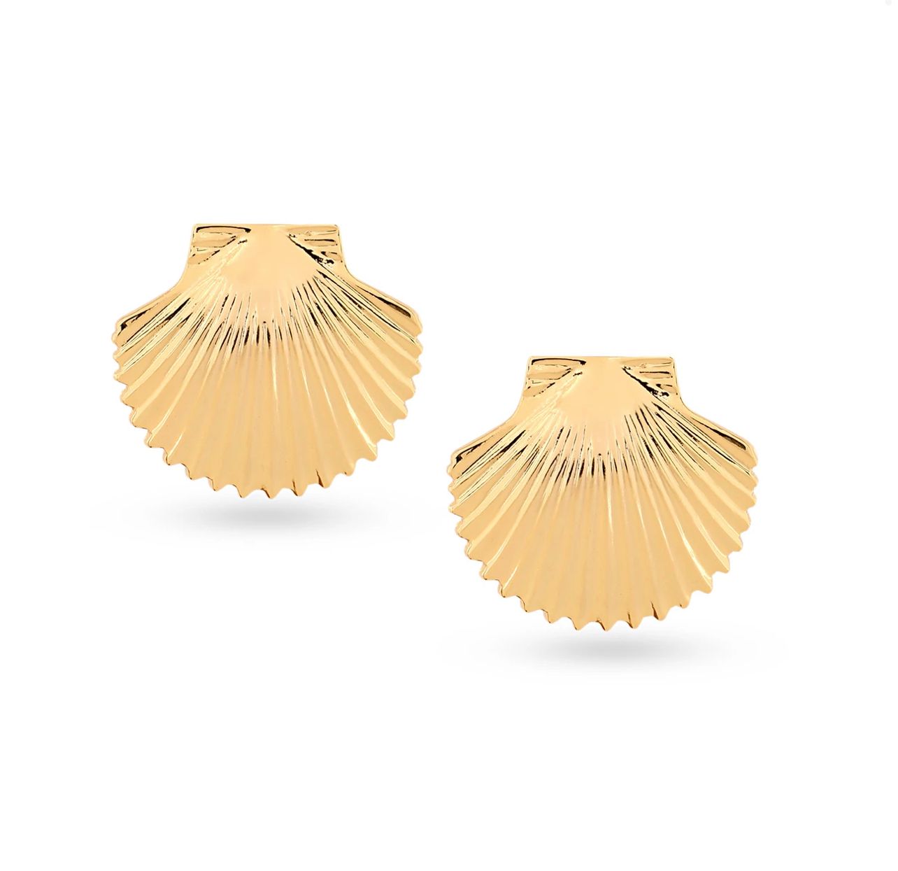 Valliyan Gold Tops Shell Earring