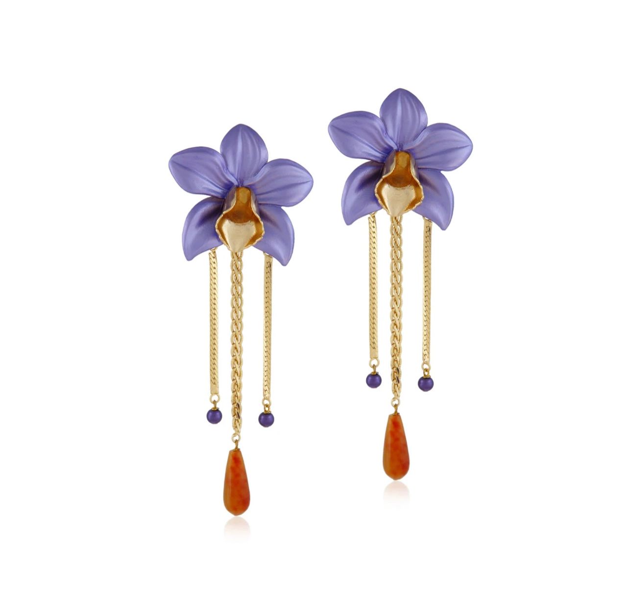 Valliyan Dangling Orchid Earring Lavender