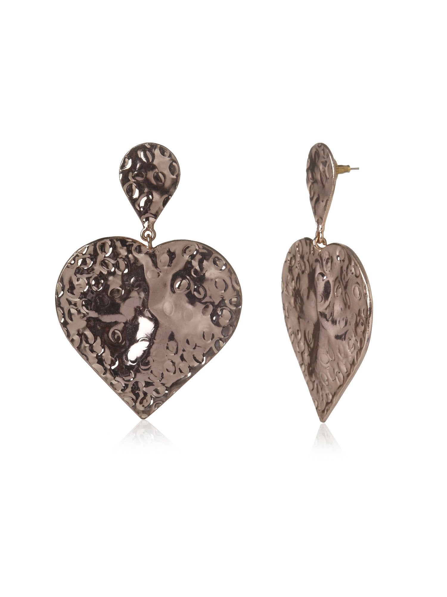 Valliyan Beaten  Heart Rosegold Earring