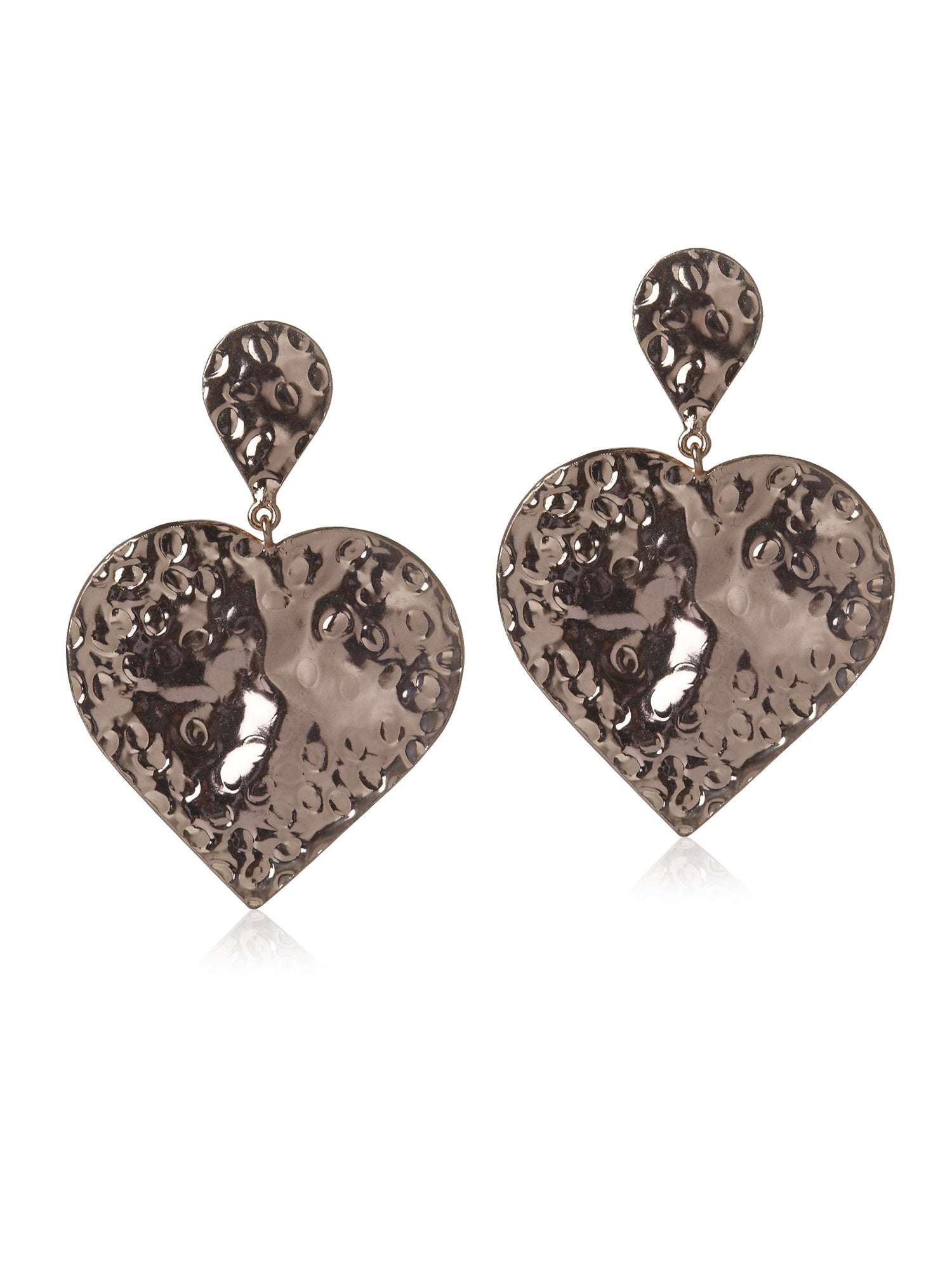 Valliyan Beaten  Heart Rosegold Earring