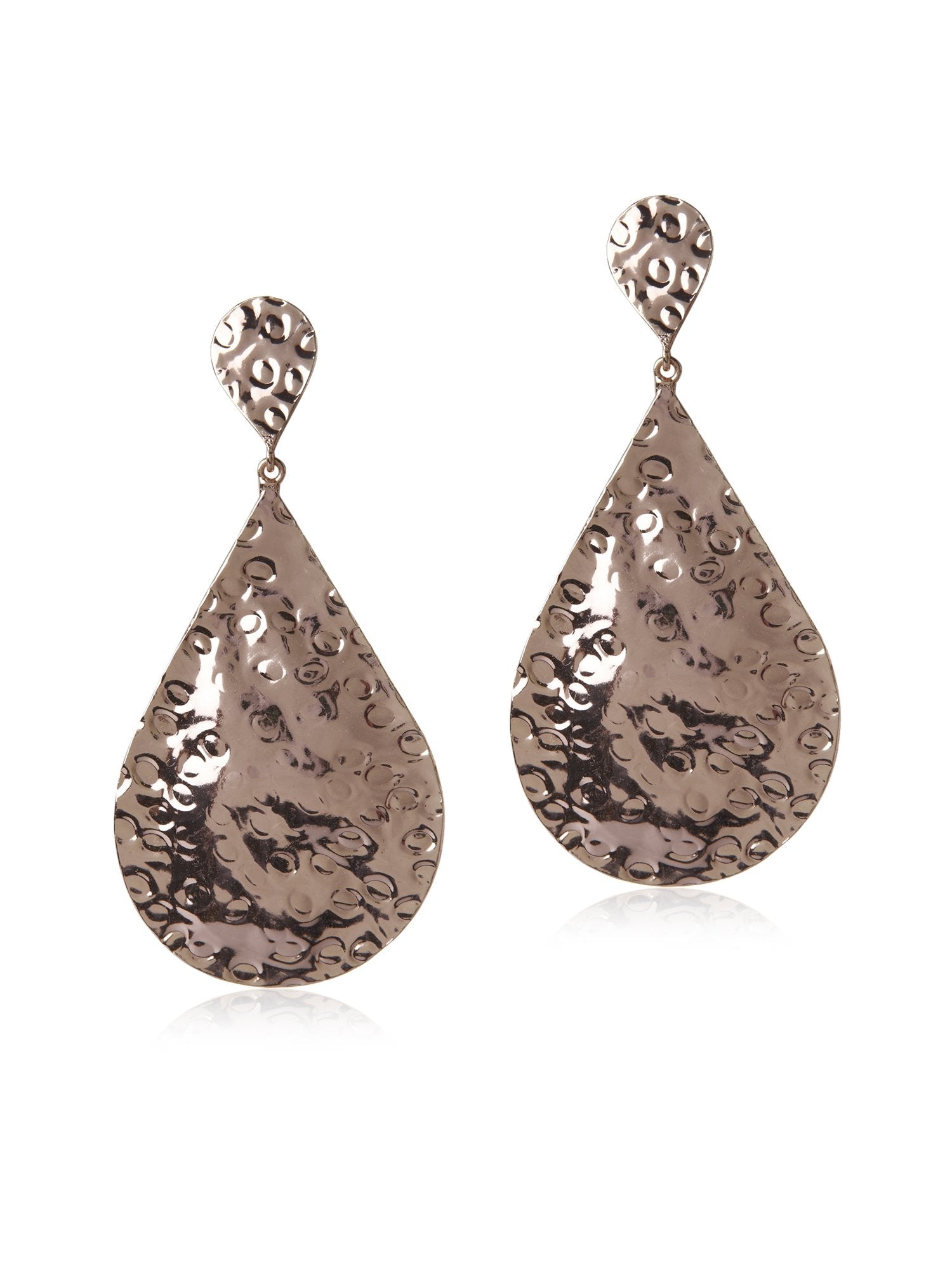 Valliyan Beaten Teardrop Silver Earring