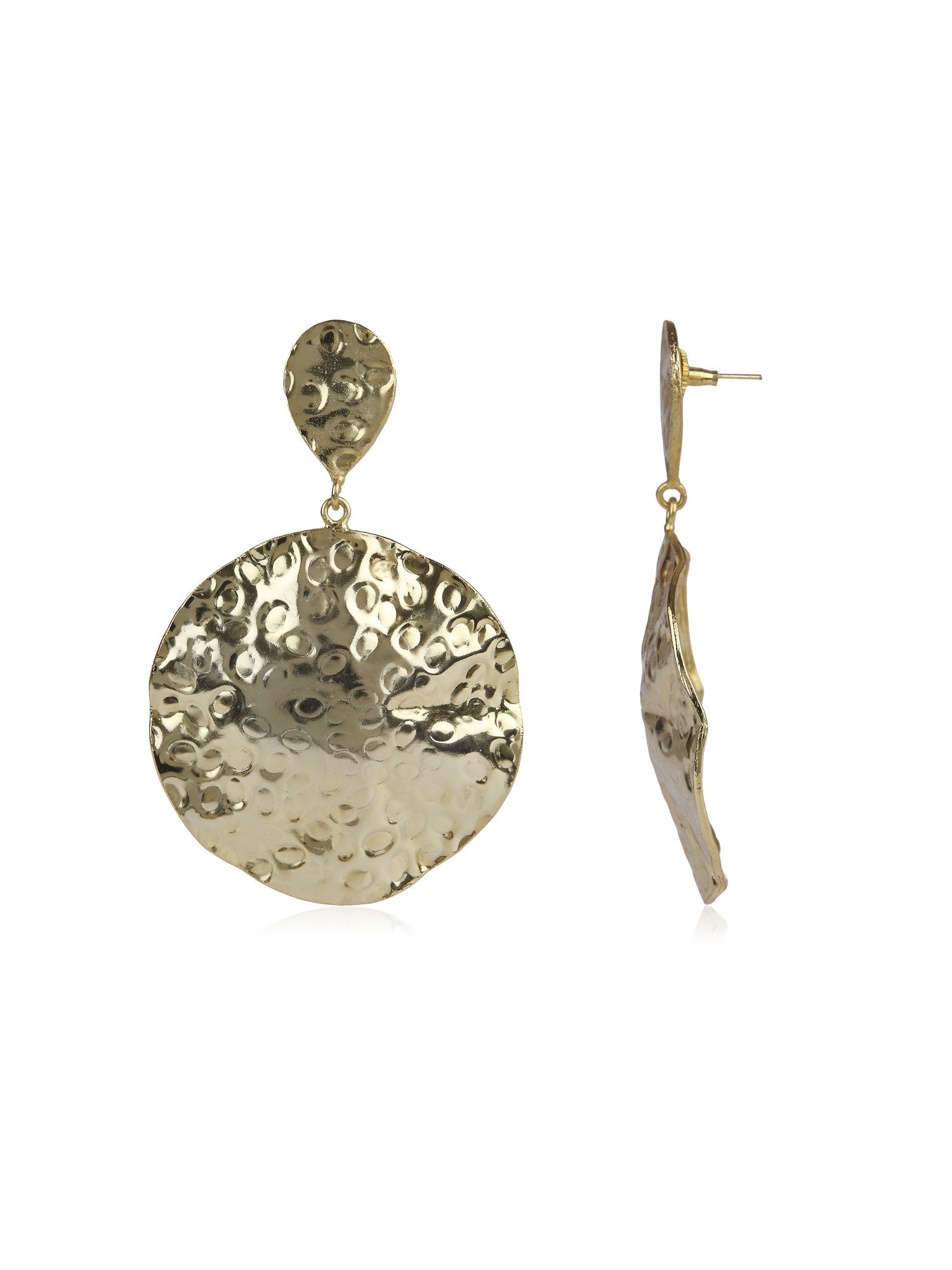 Valliyan Beaten Sphere Gold Earring