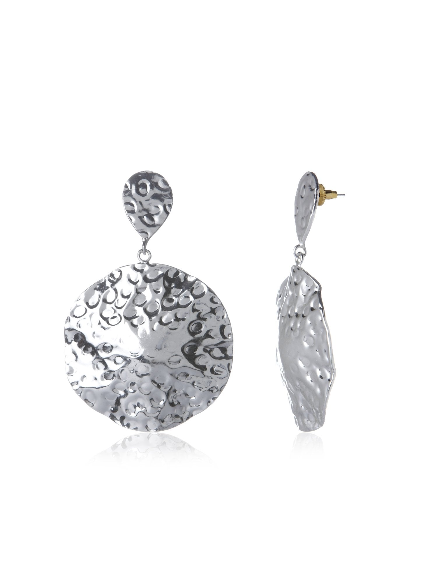 Valliyan Beaten Sphere Silver Earring