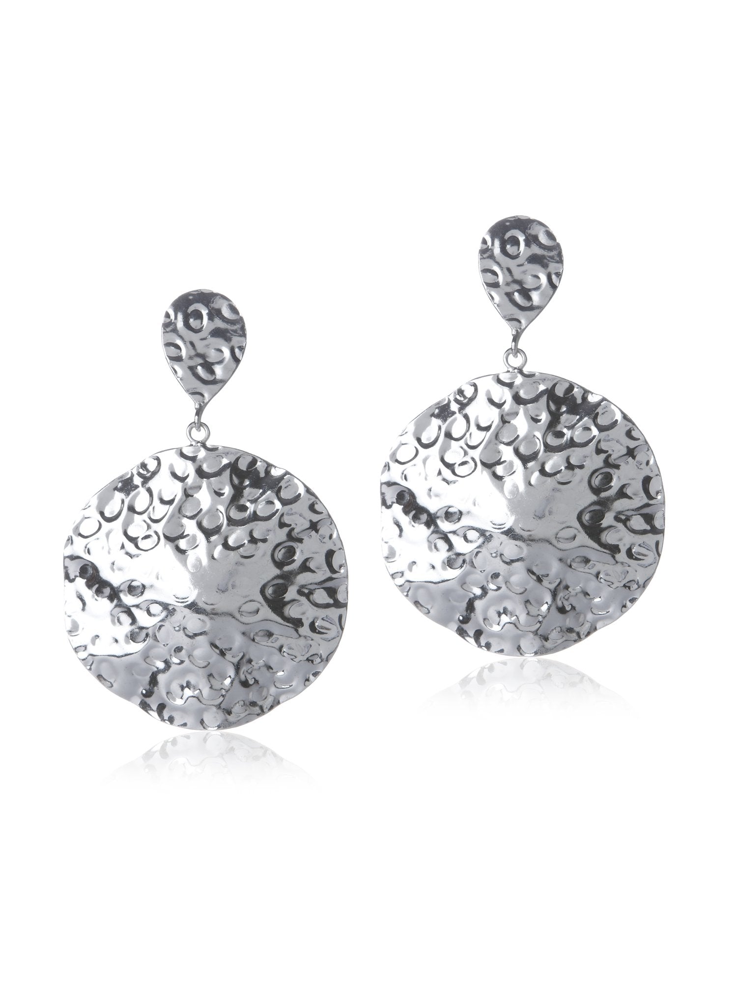 Valliyan Beaten Sphere Silver Earring