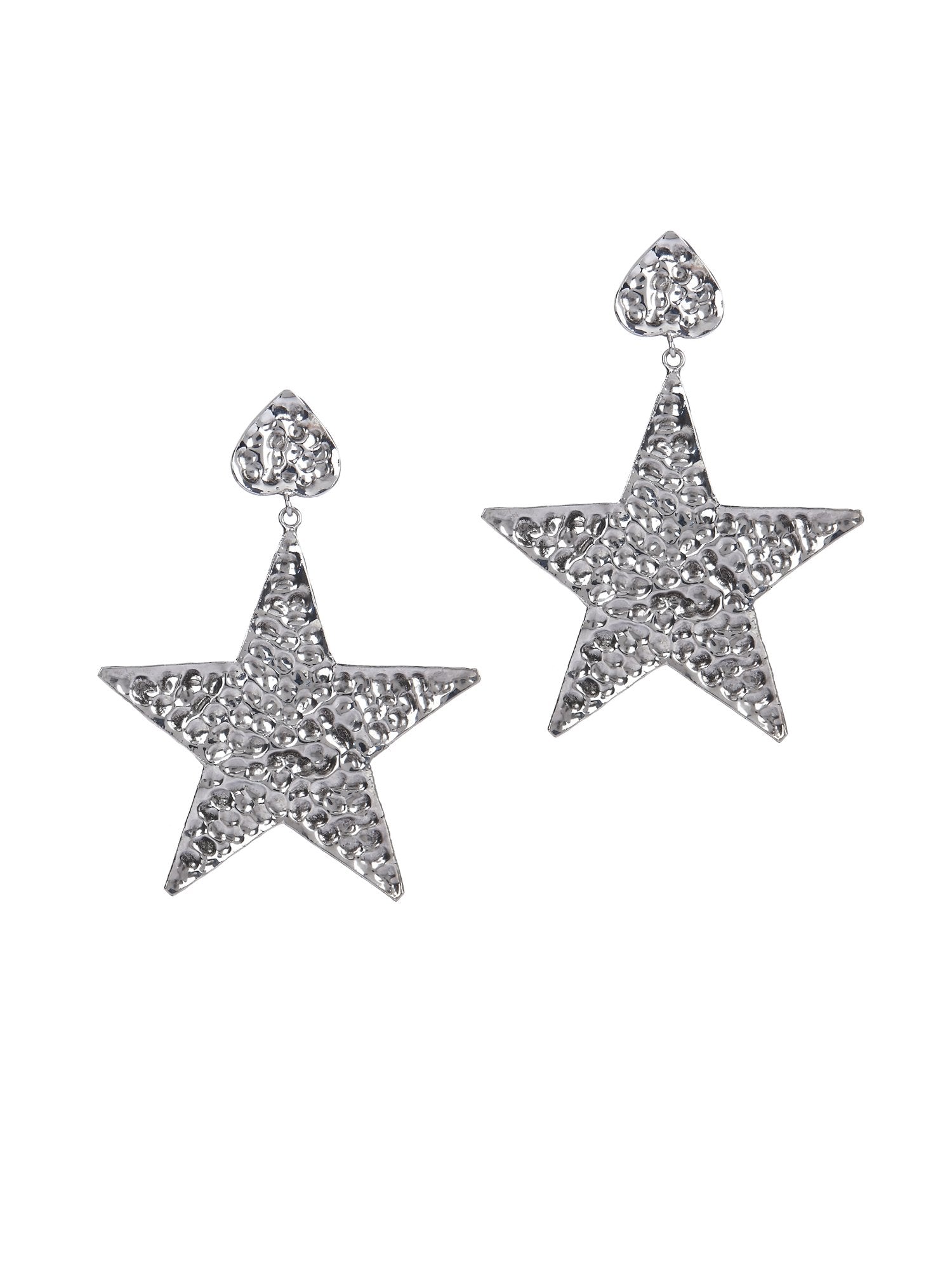 Valliyan Beaten Star Silver Earring