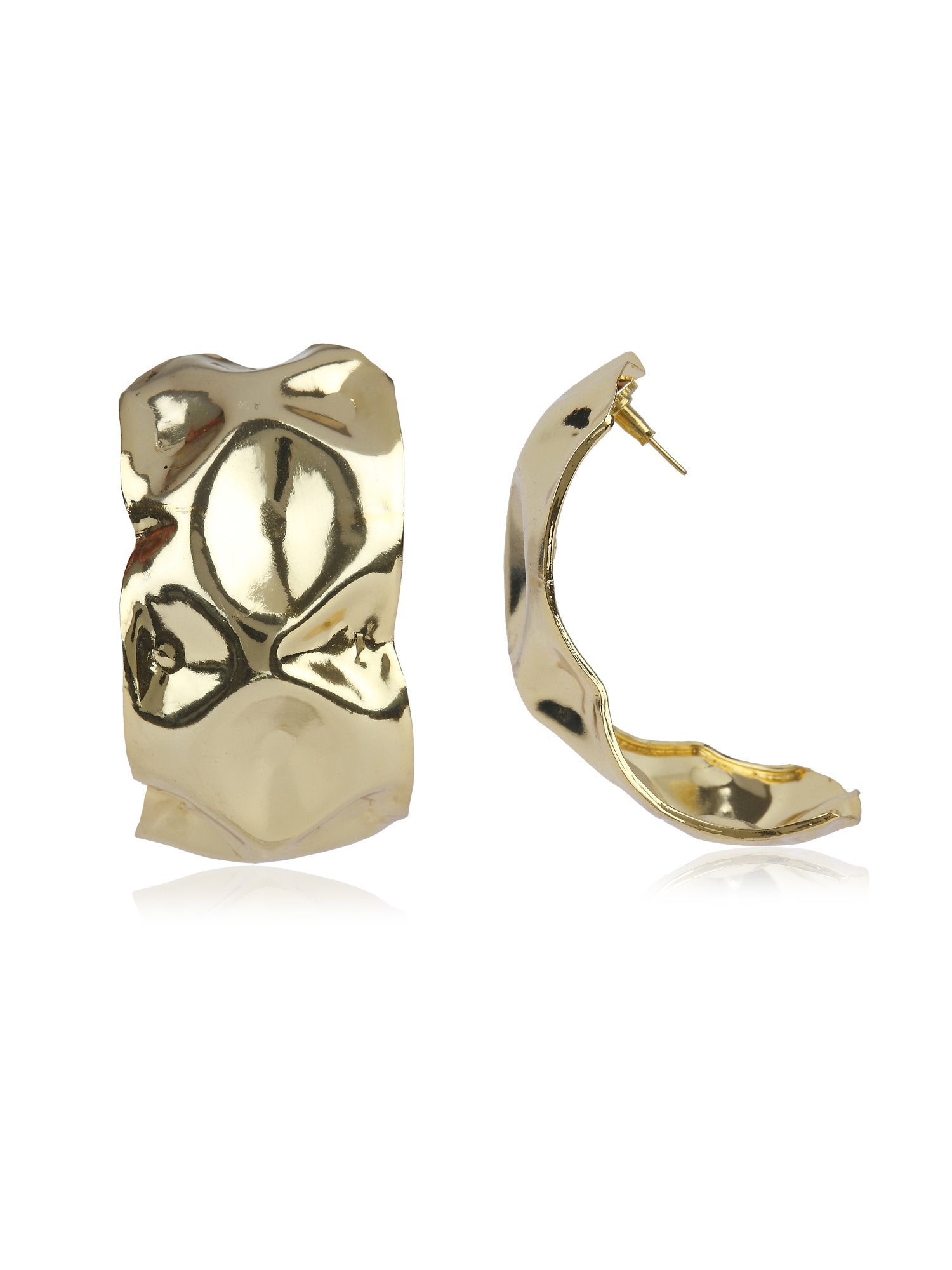 Valliyan Beaten Hoops Gold Earring