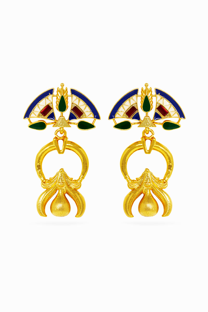 Valliyan Allure Blue Logo Earrings