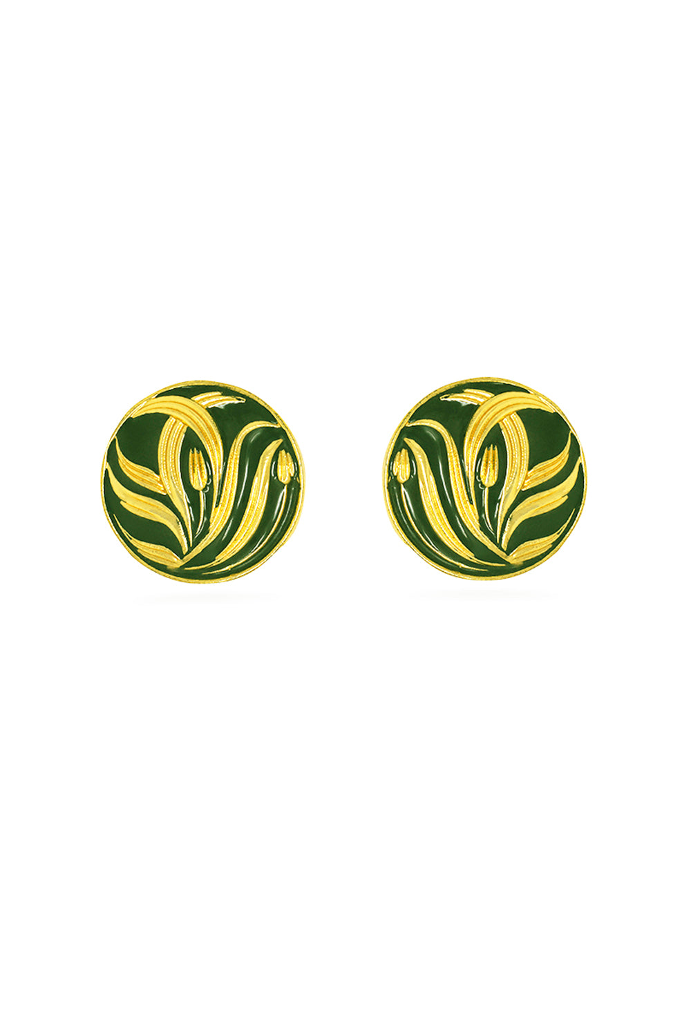 Valliyan Green Allure Round Studs