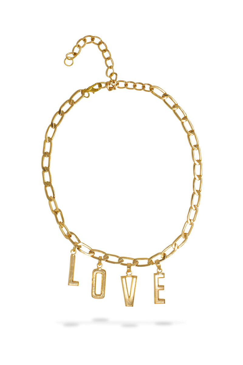 Valliyan Gold Word Power Love Necklace