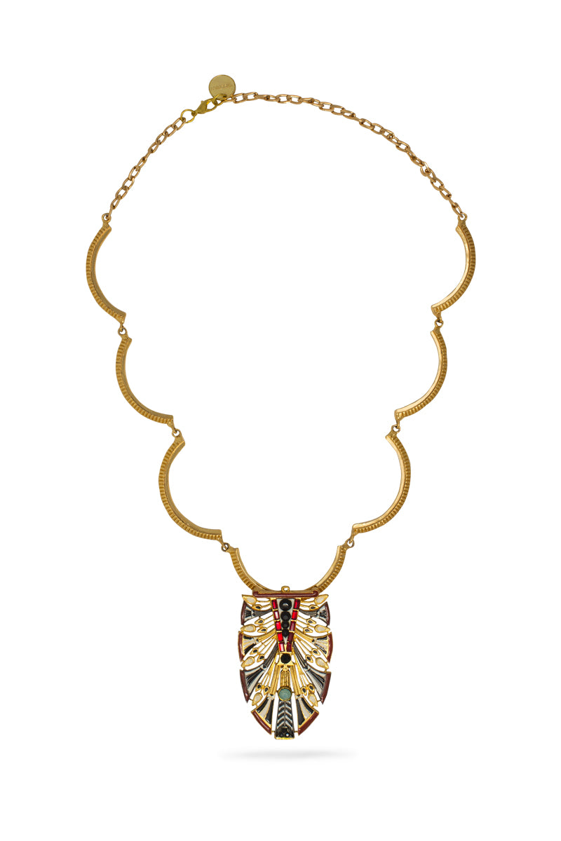 Valliyan Red Egyptian Pendant Necklace