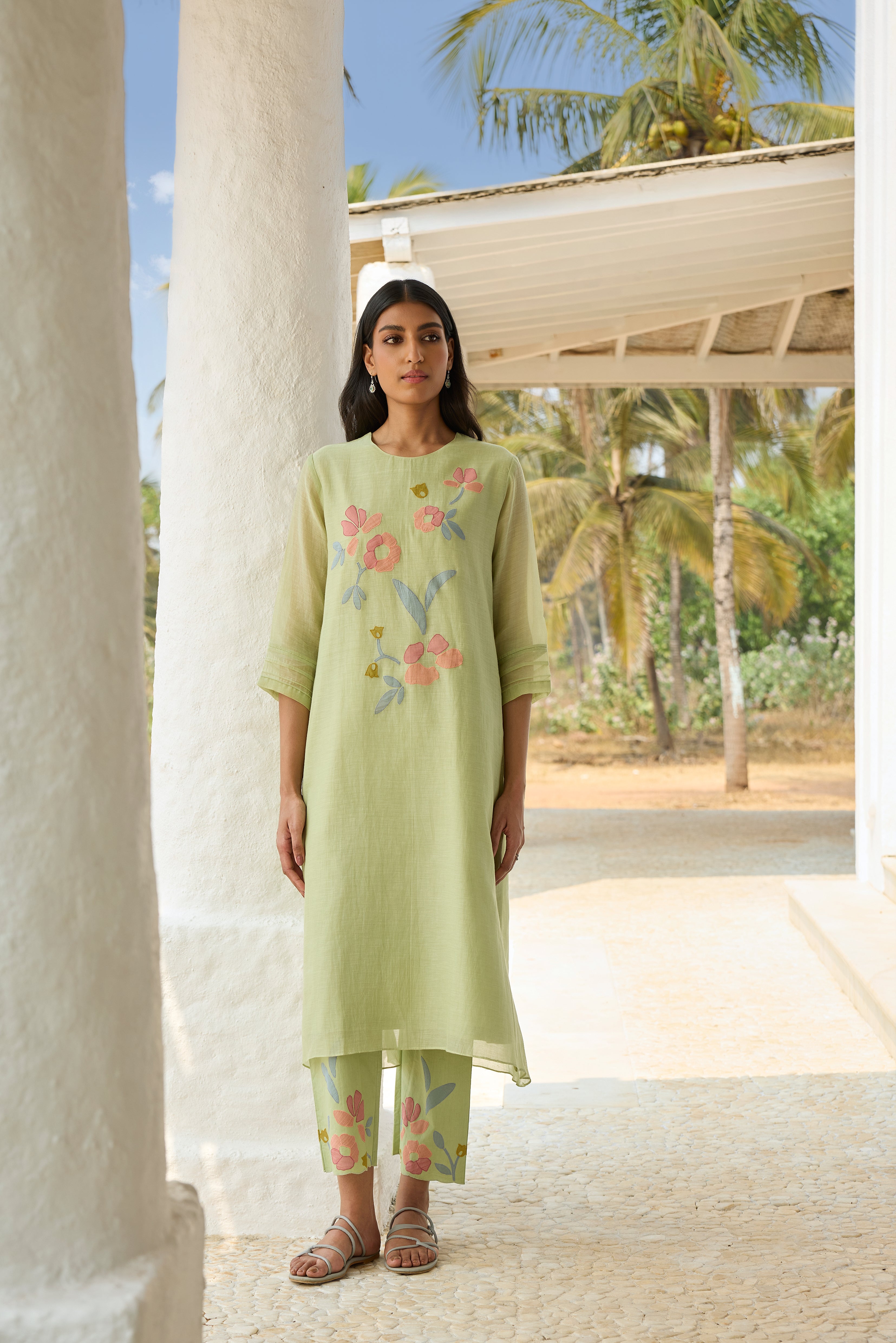 Lime Applique Co-ord Set