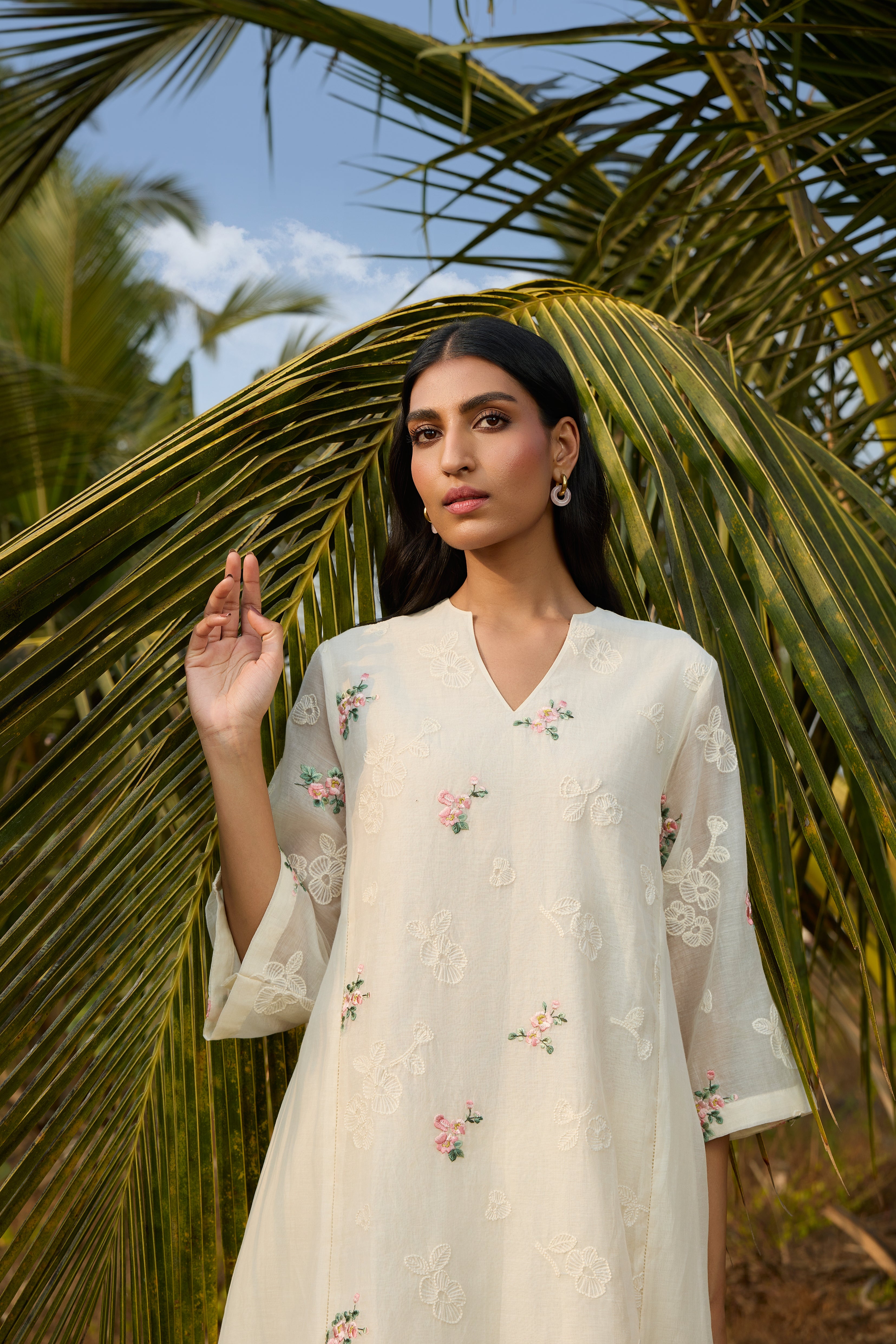 Ivory Thread Embroidered Co-ord Set