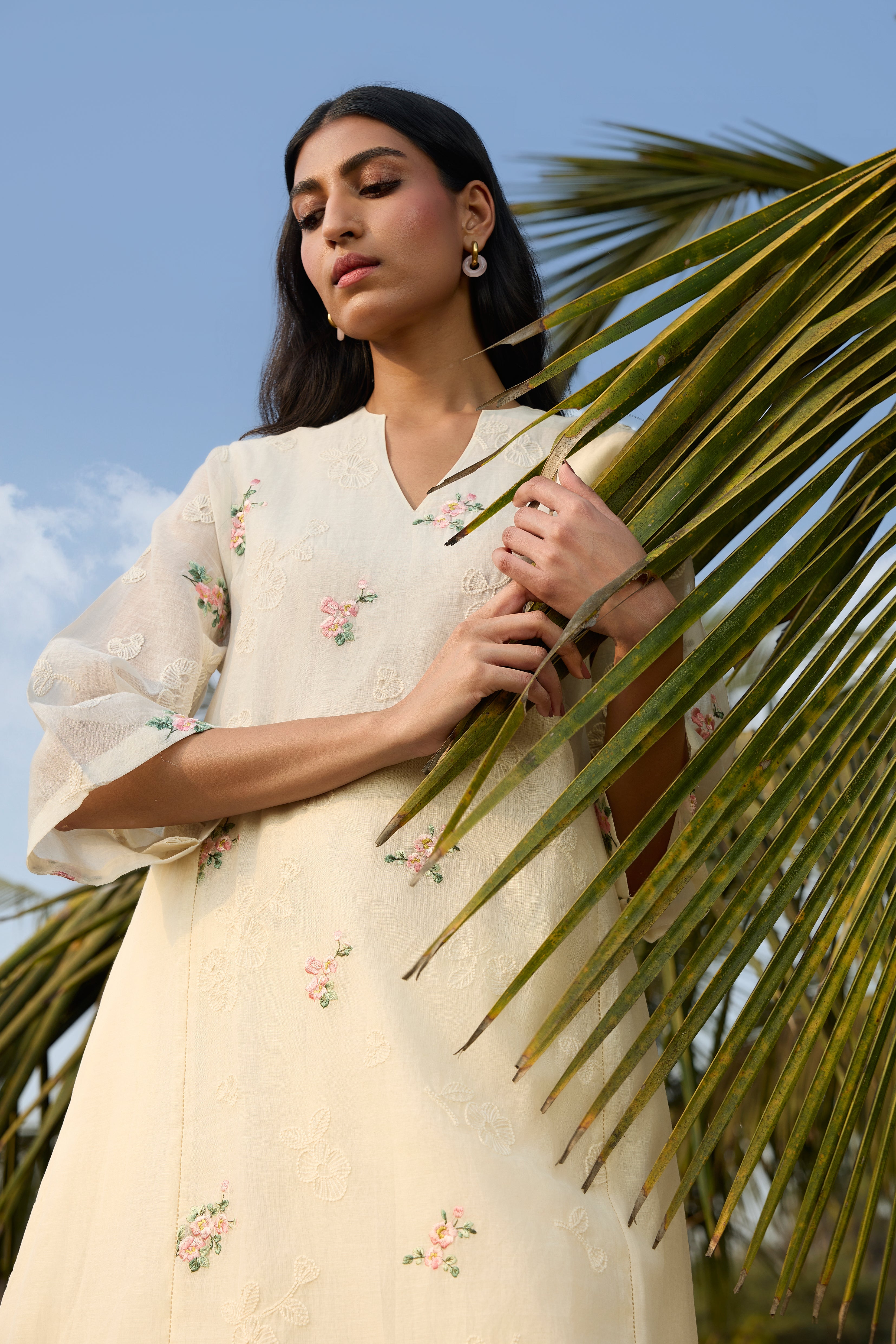 Ivory Thread Embroidered Co-ord Set