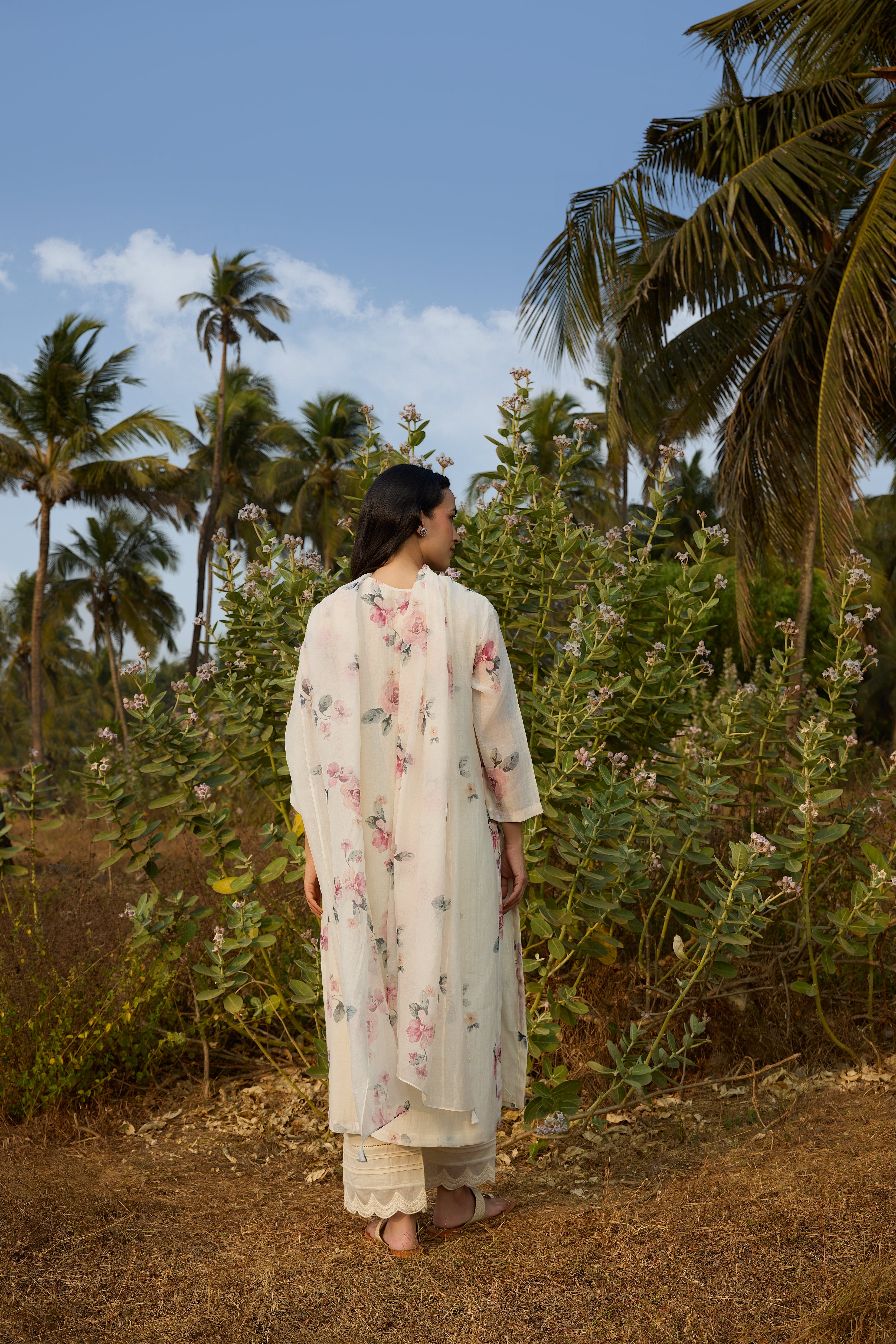 Ivory Floral Kurta Set