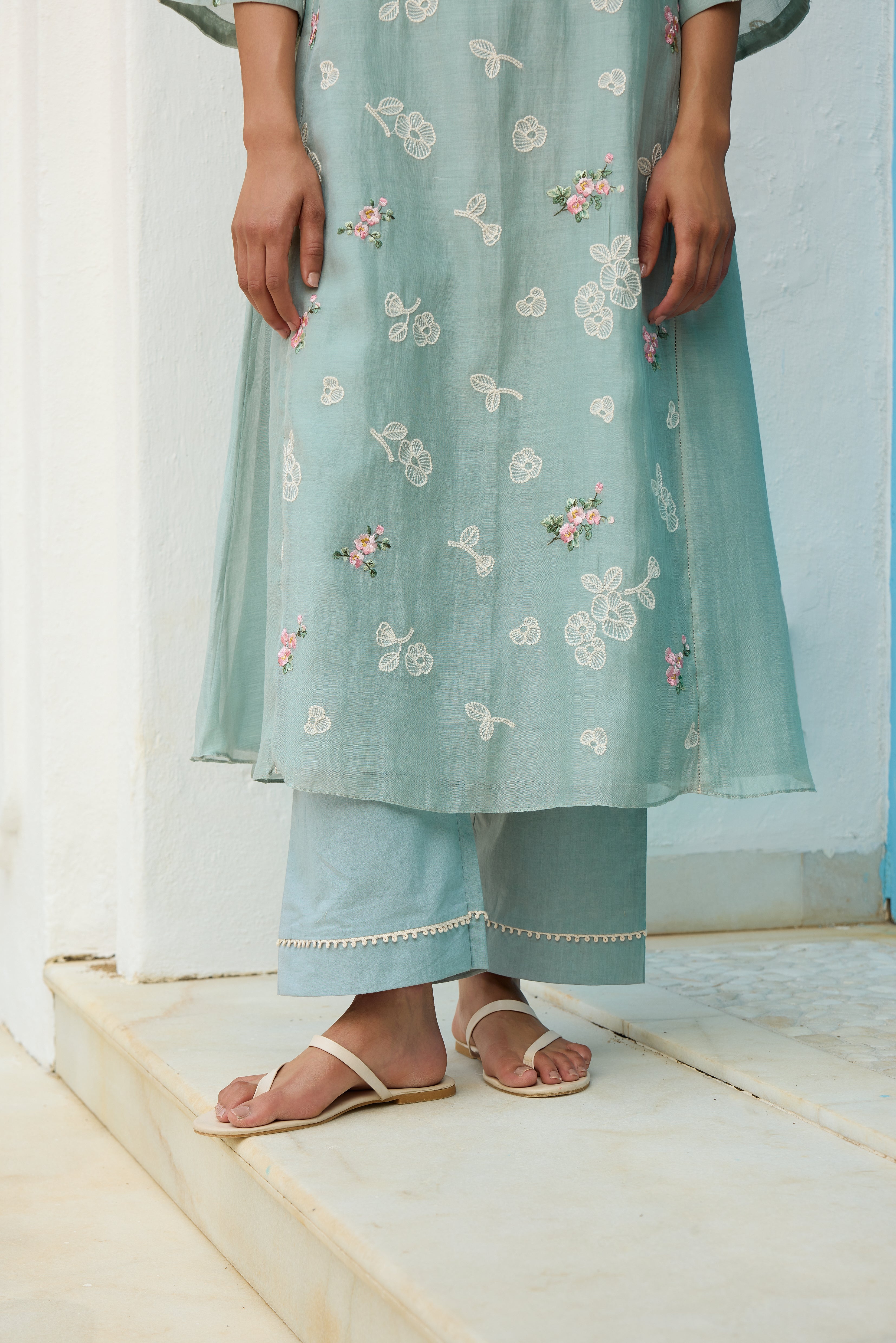 Sky Thread Embroidered Co-ord Set