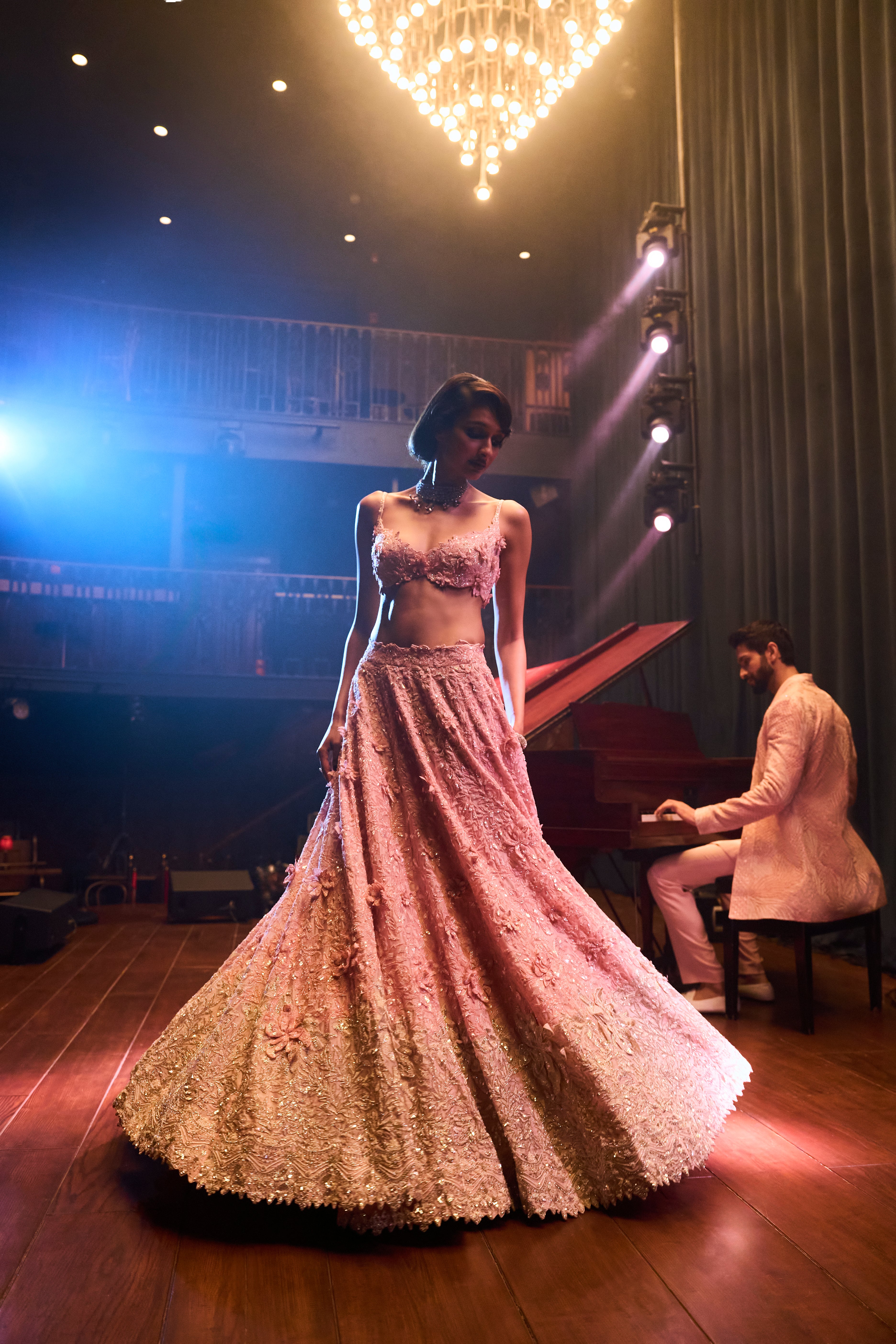 Pink Moonstone Lehenga Set