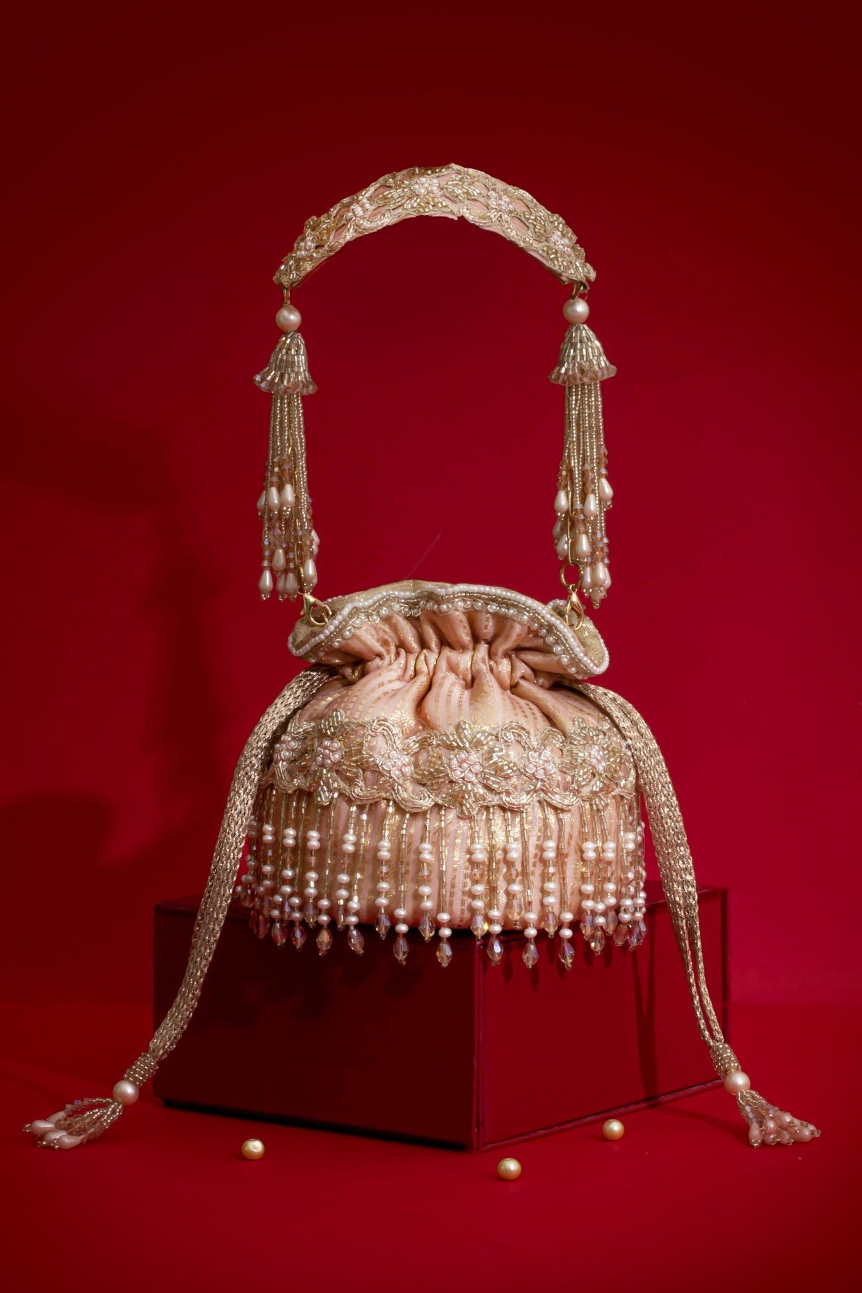 Vivaah Embellished Mini Potli - Pink