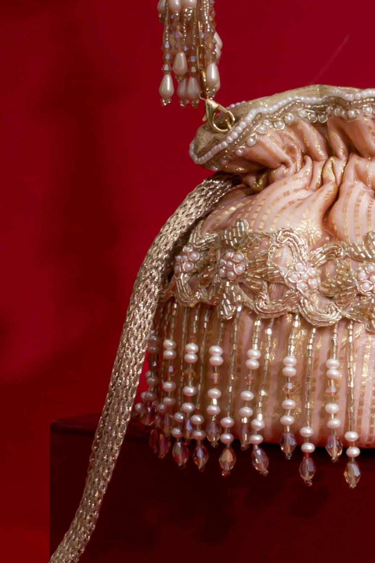 Vivaah Embellished Mini Potli - Pink