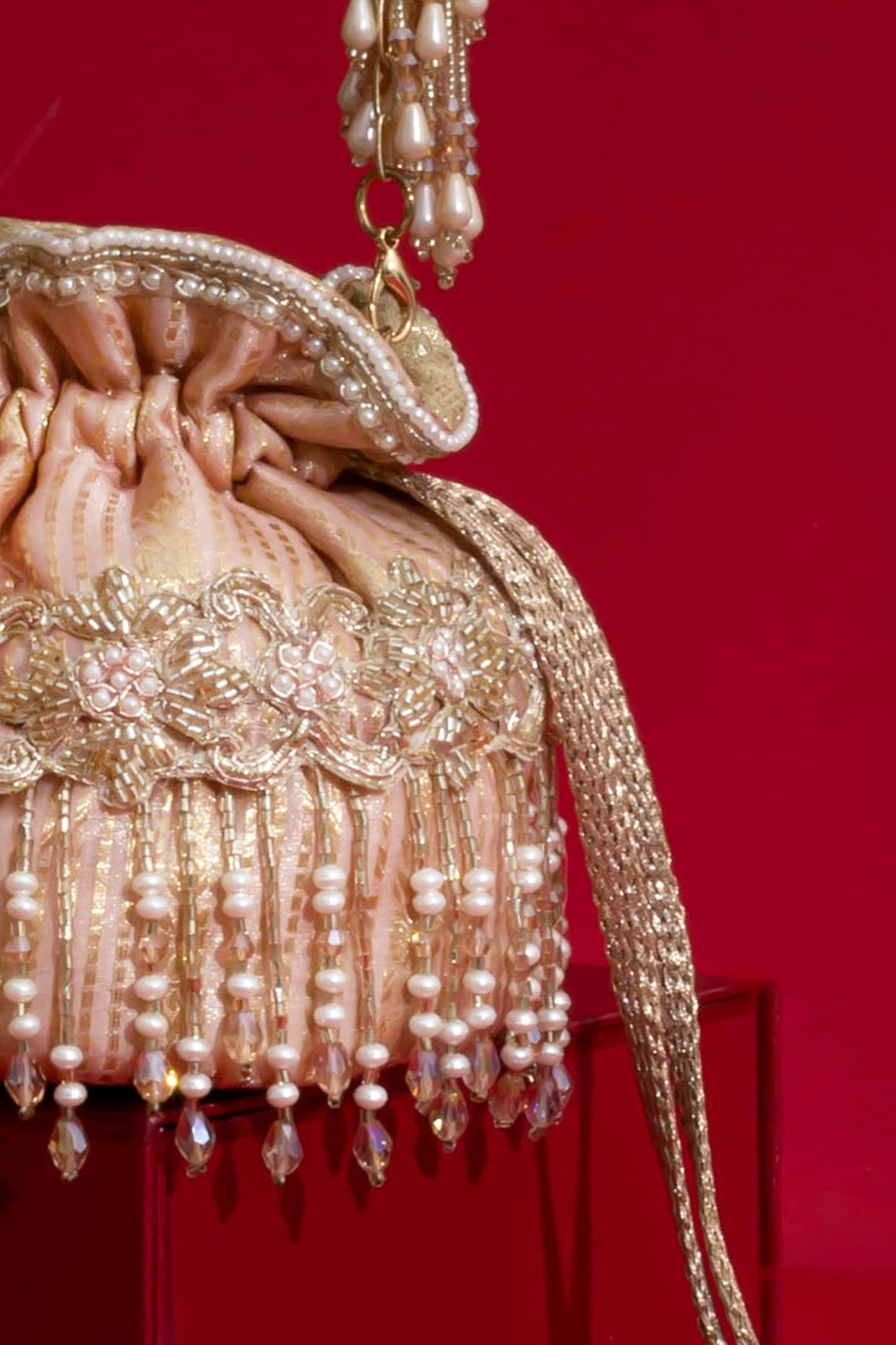 Vivaah Embellished Mini Potli - Pink