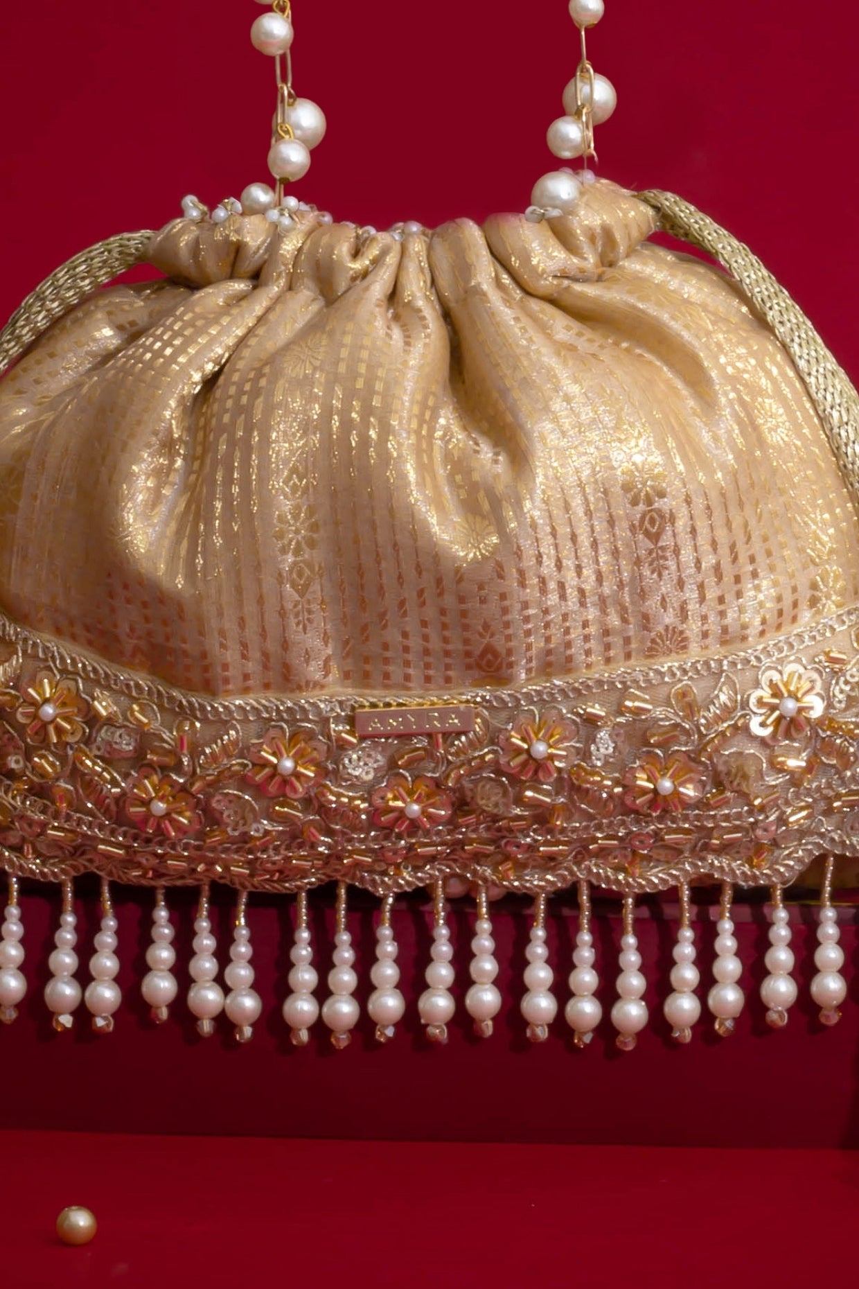 Vivaah Embellished Potli - Beige