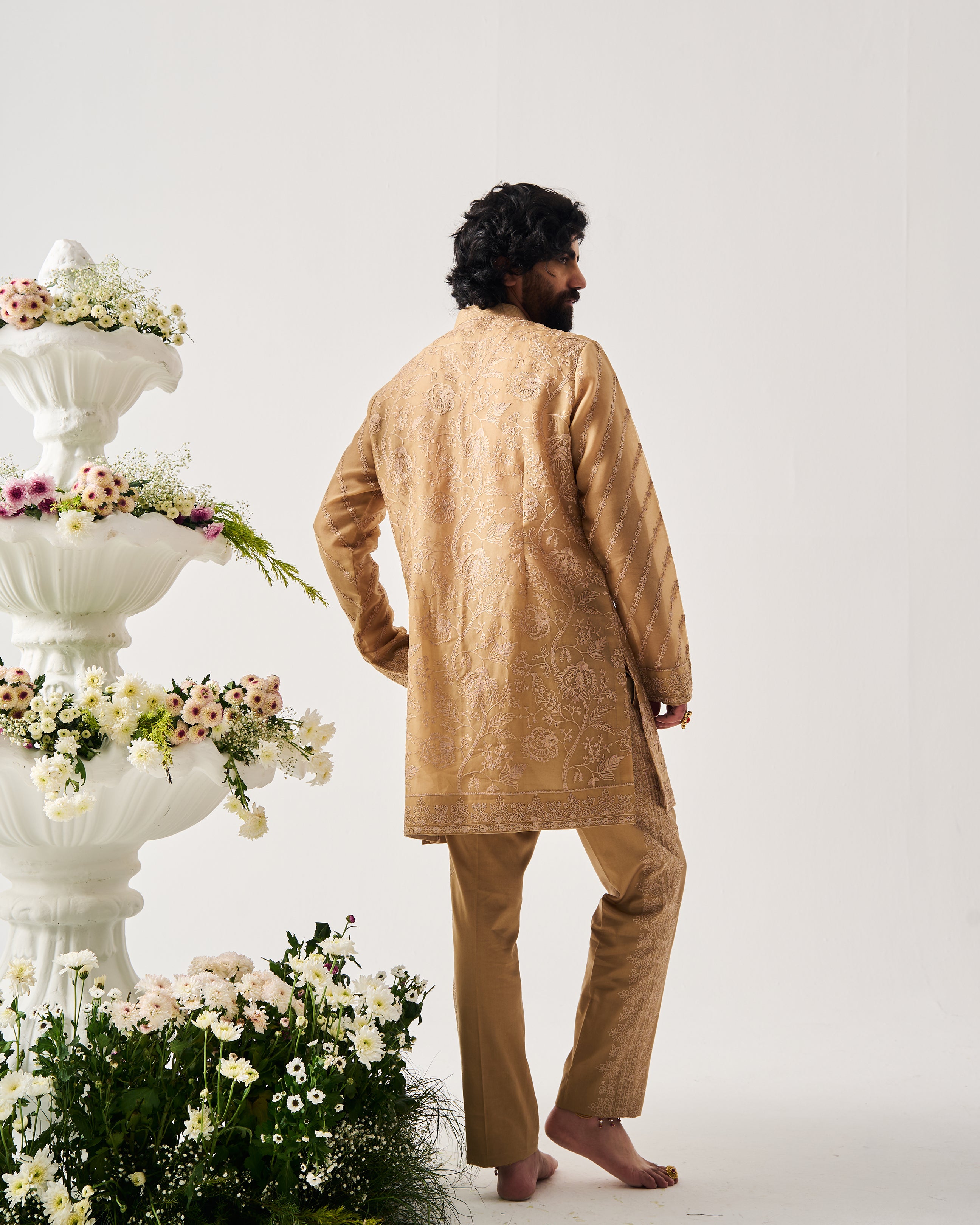 Whispering Vines Front Open Kurta With Pants