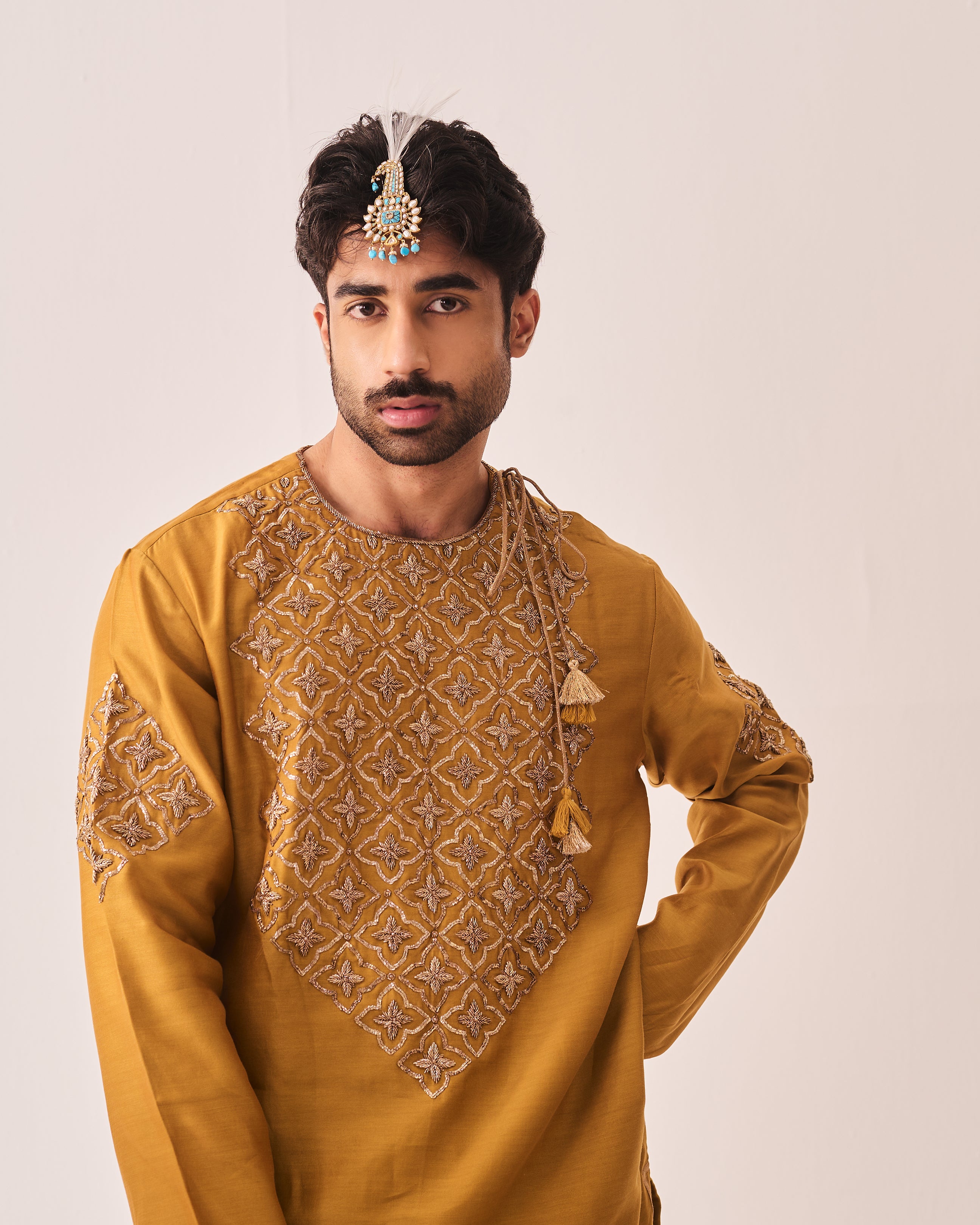 Gilded Petal Kurta With Pants