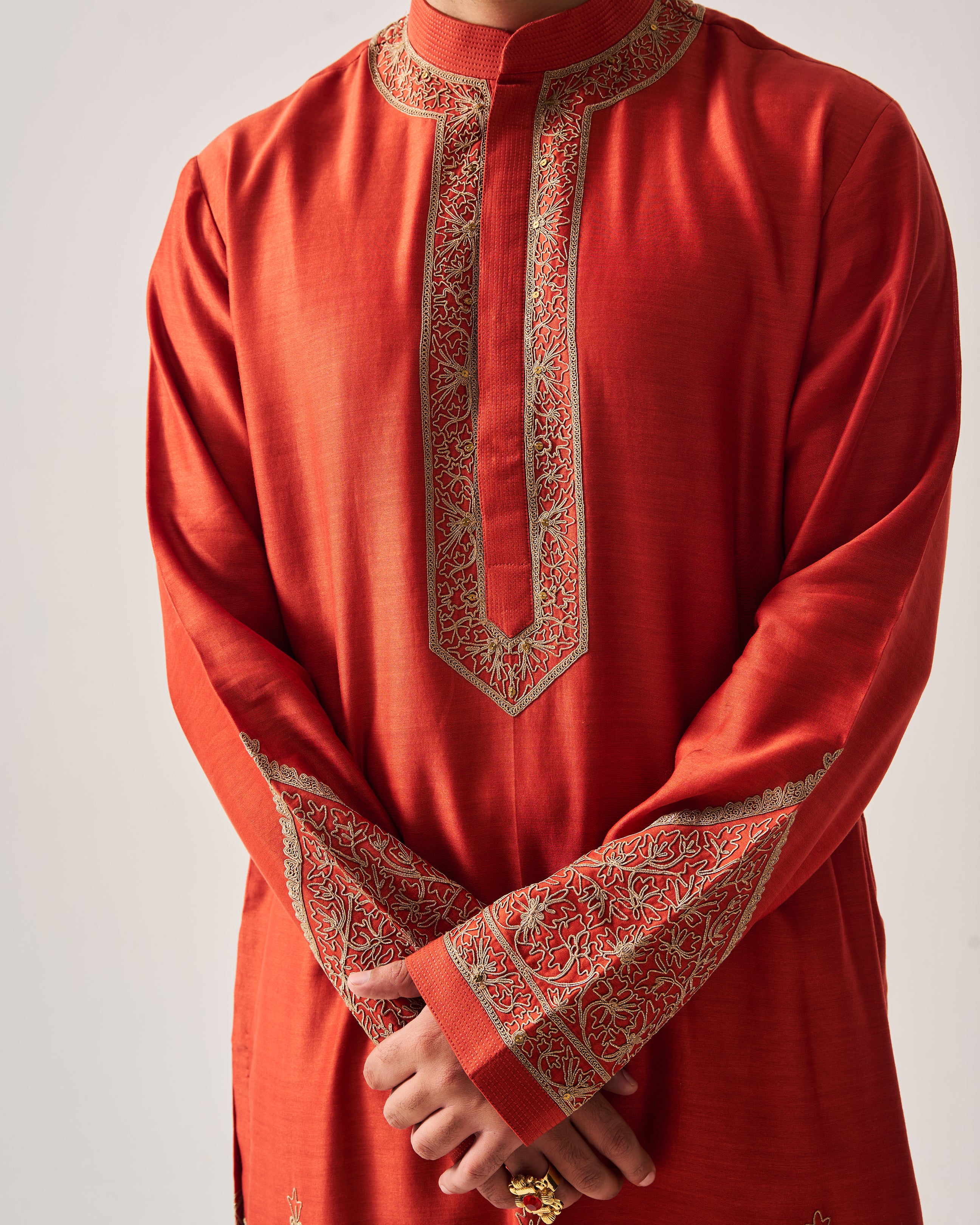 Floral Dome Kurta With Churidar Pants
