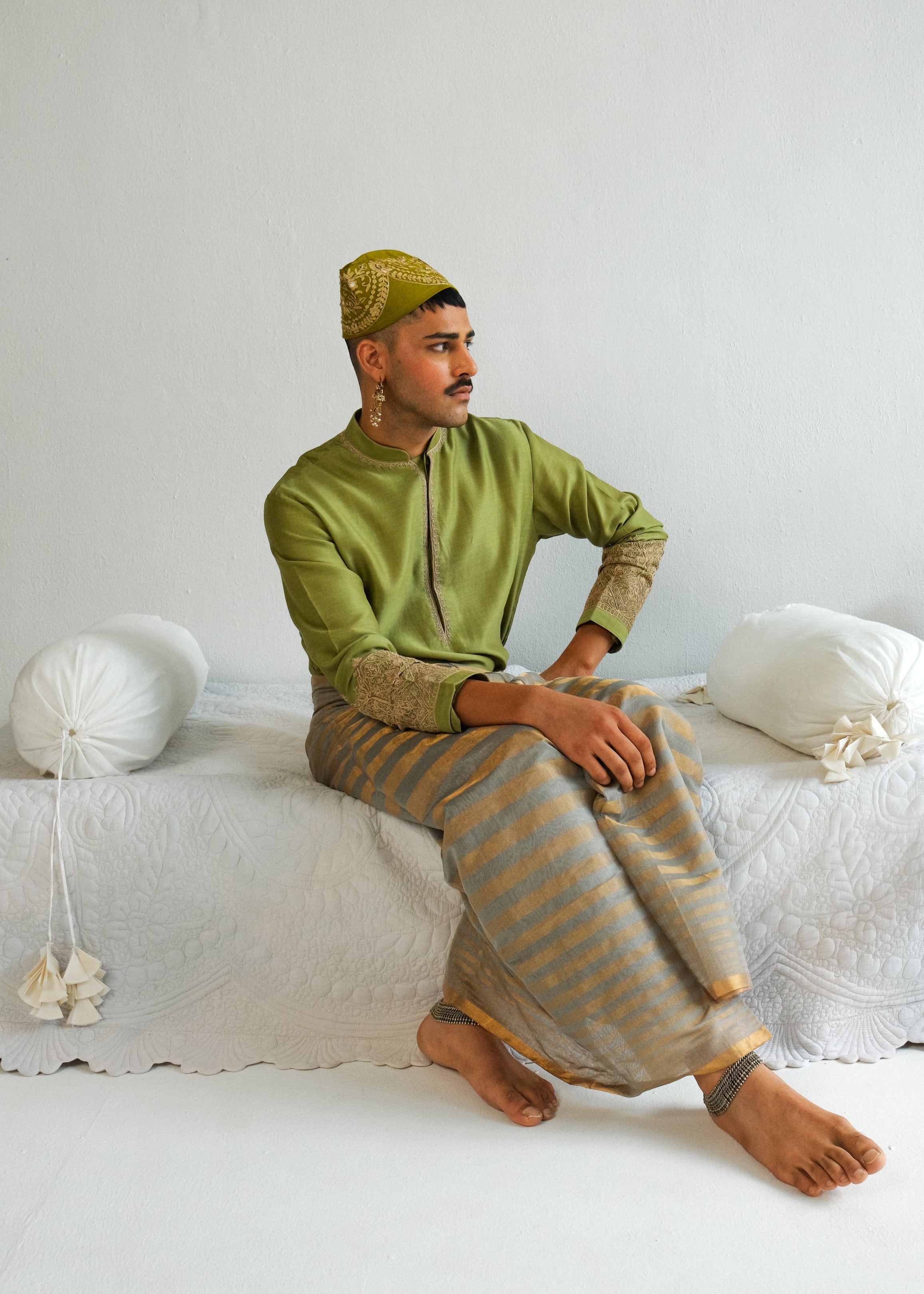 Dori And Marodi Embroidery Green Kurta Set