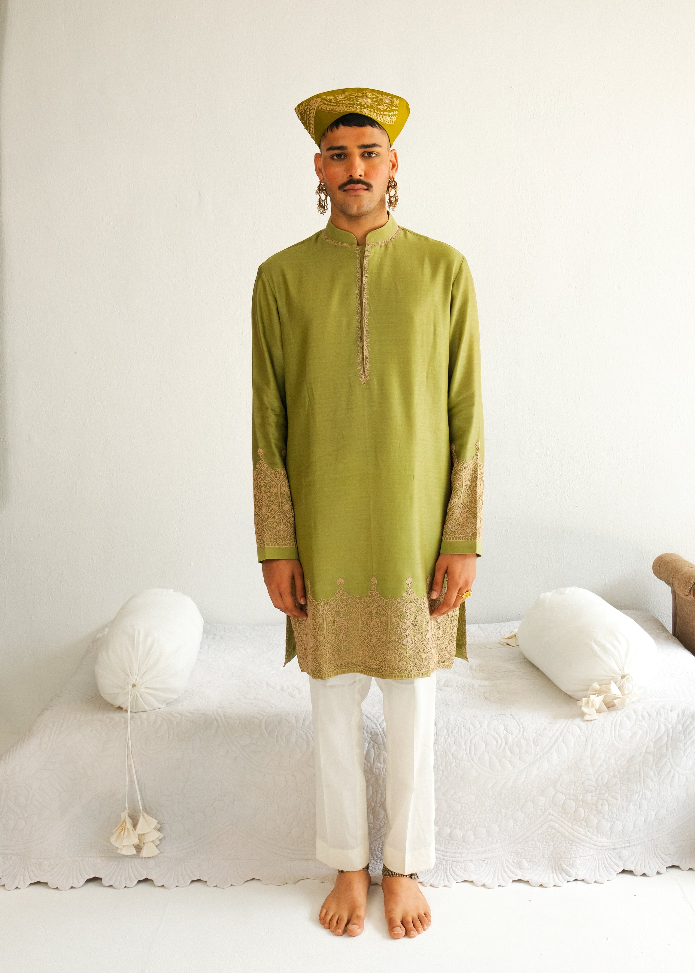 Dori And Marodi Embroidery Green Kurta Set