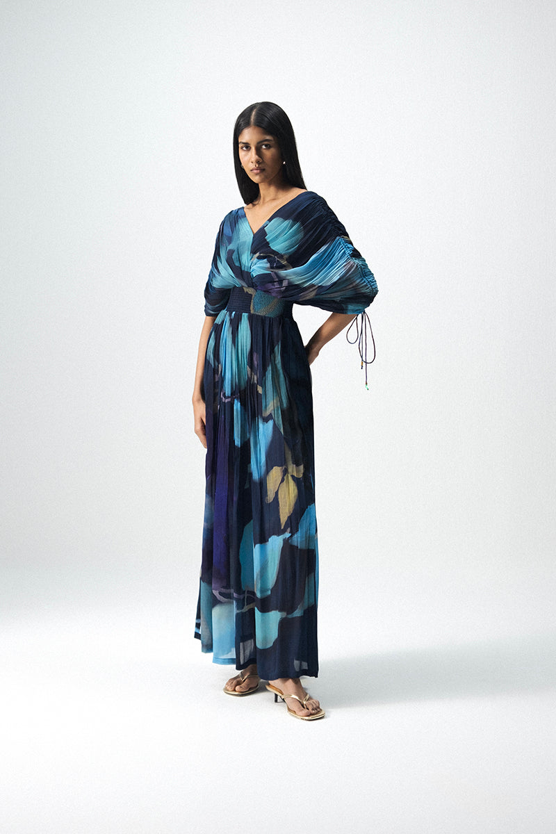 Blue Lagoon Draped Dress