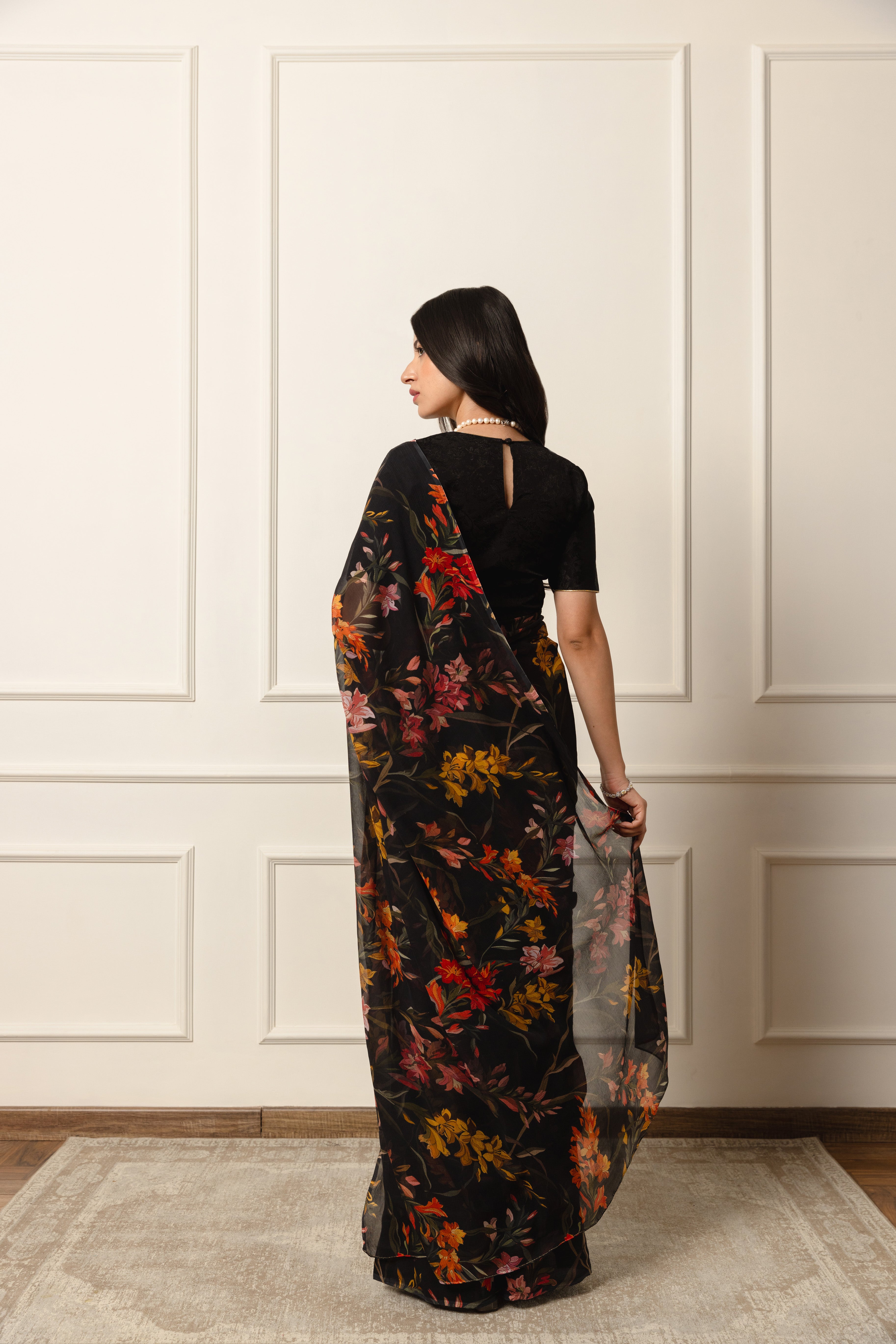 Camille Printed French Chiffon Saree