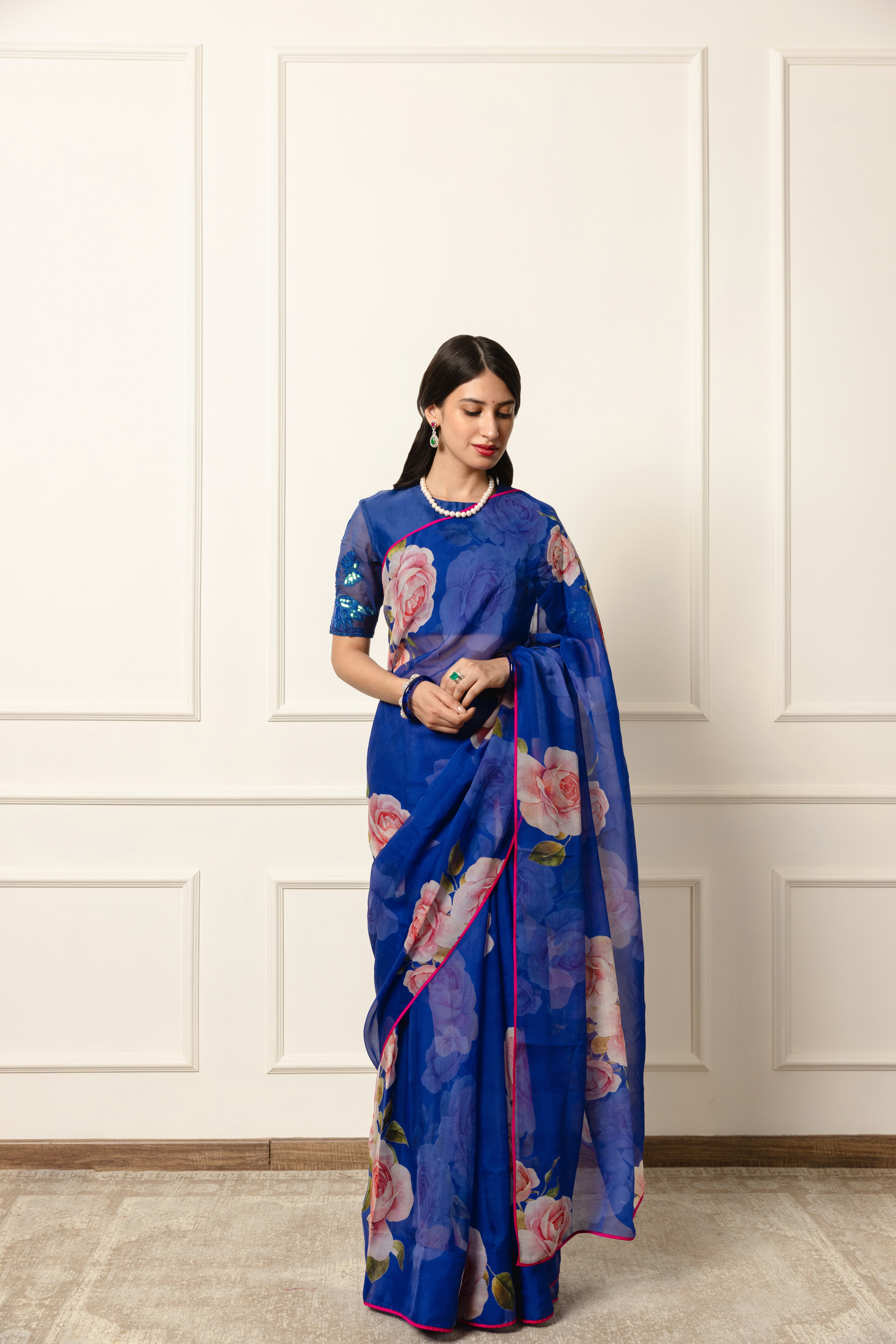 Ophelia Printed French Chiffon Saree