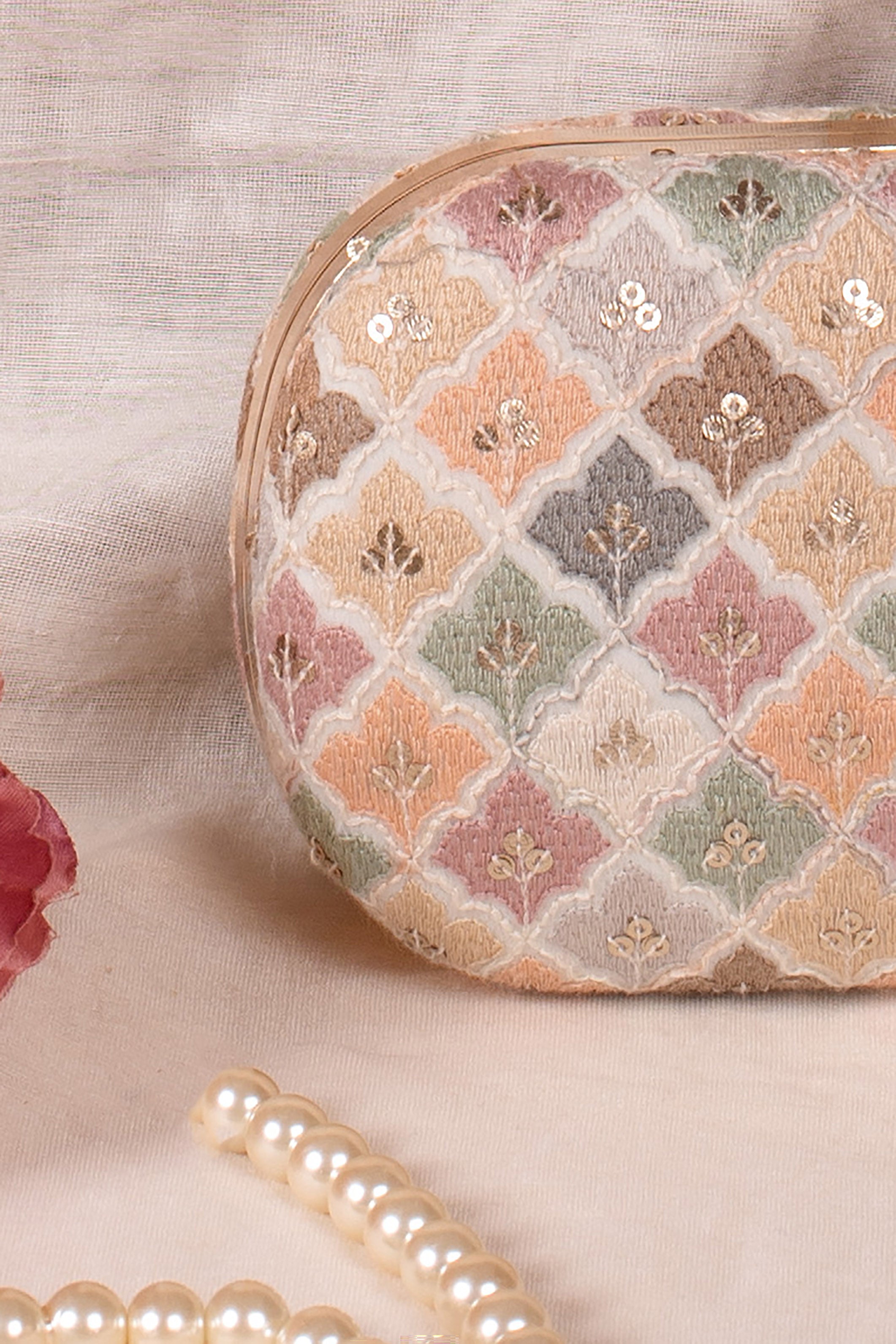 Lovetobag Amara Moon Clutch With Handle | Multi Color, Embellished | Bridal  clutch purse, Vintage evening bags, Bridal clutch