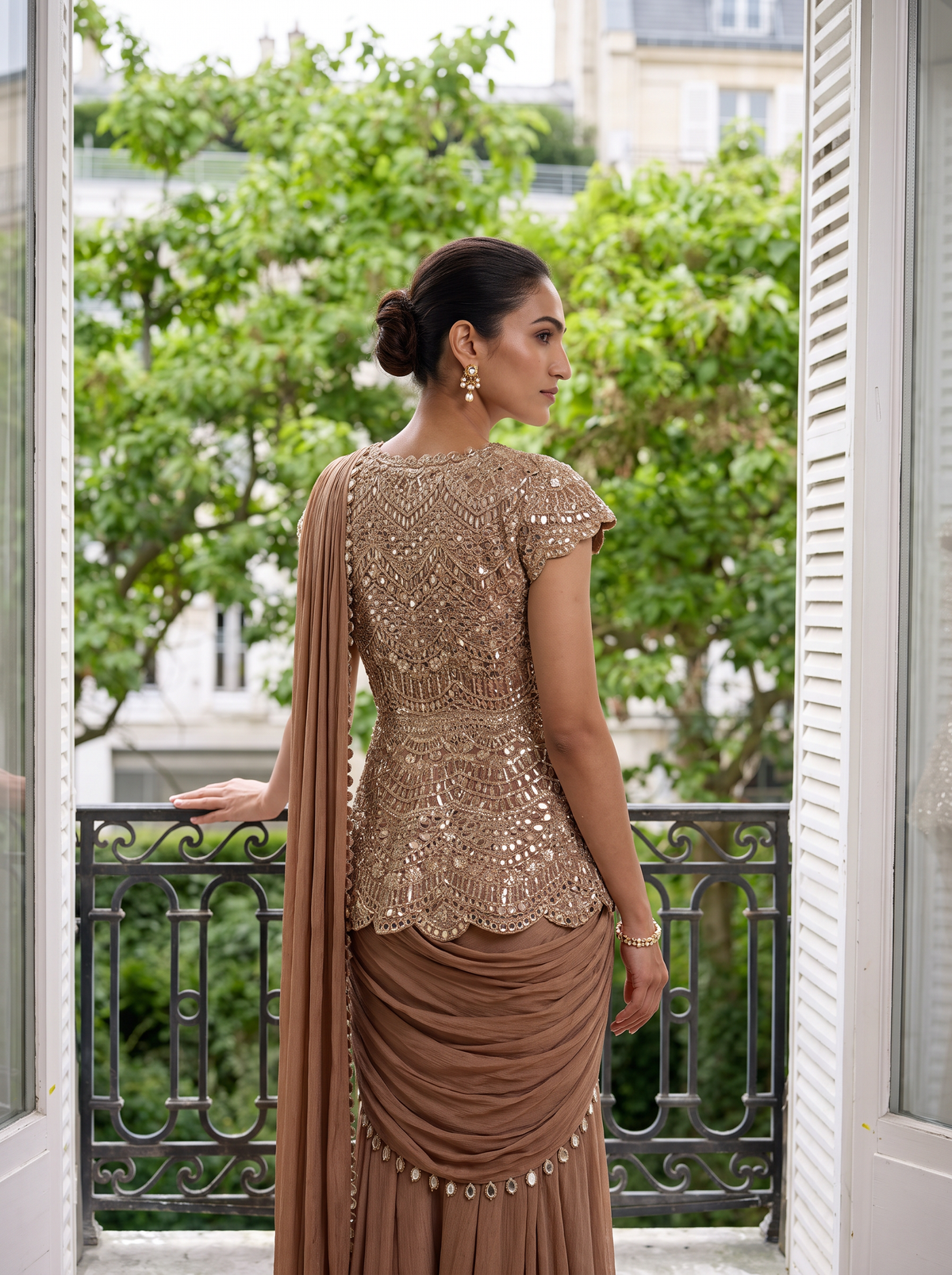 Ember - Pre-Draped Sharara Style Sari