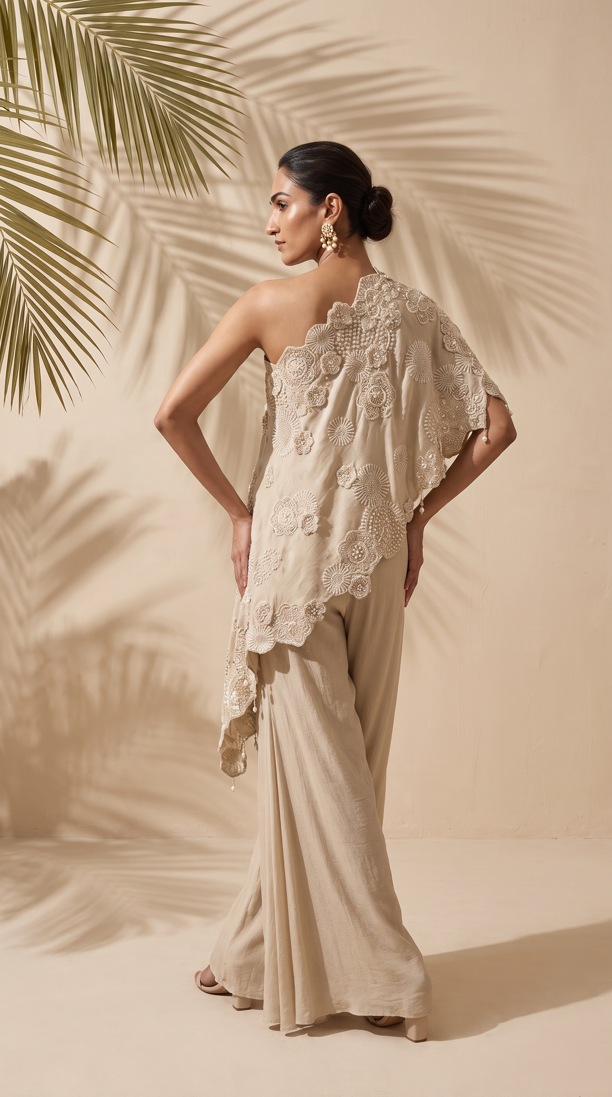 Solane -  One Shoulder Cape Top With Sequins