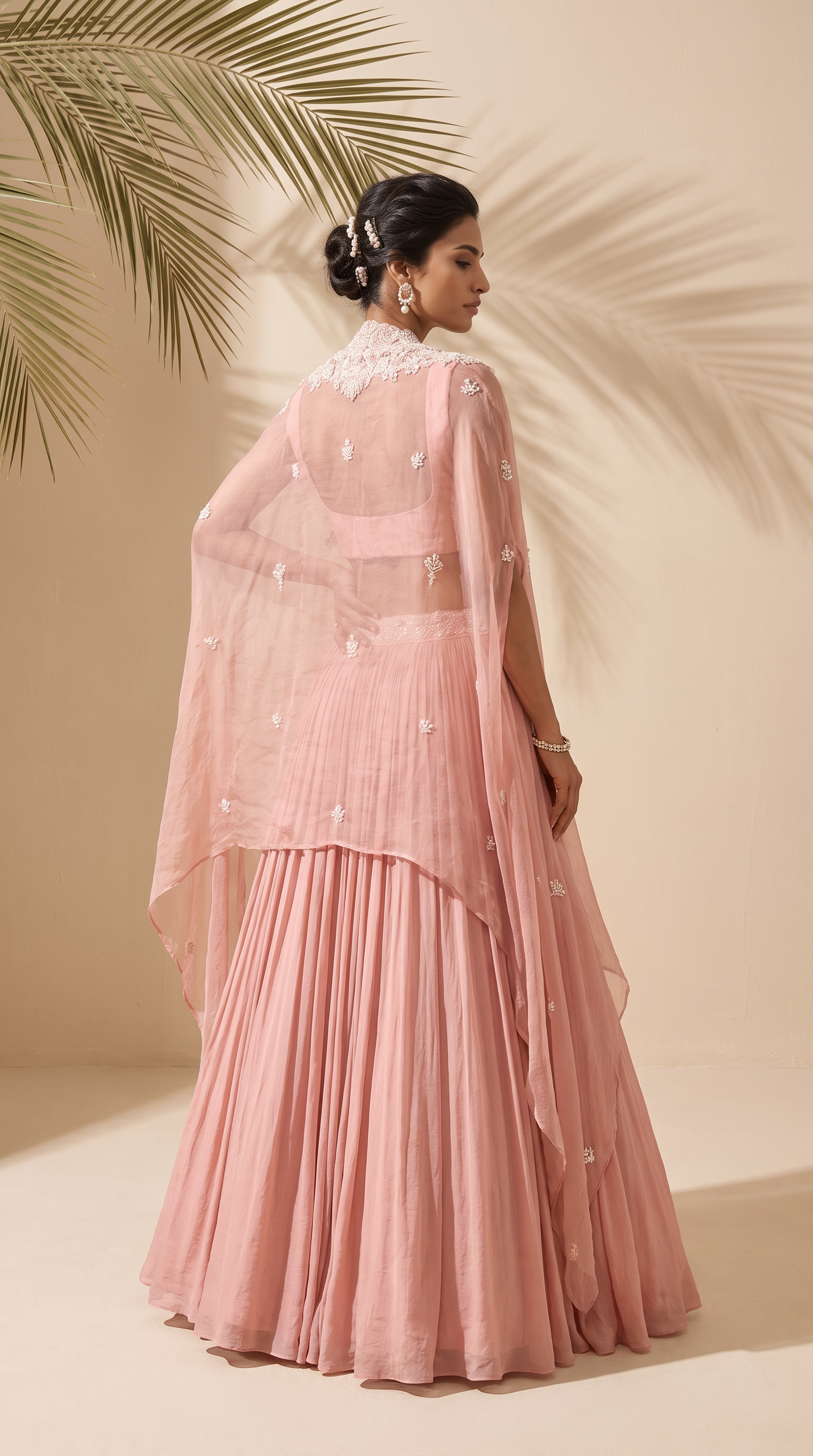Adalyn - Hand Embroidered Blouse & Cape Set