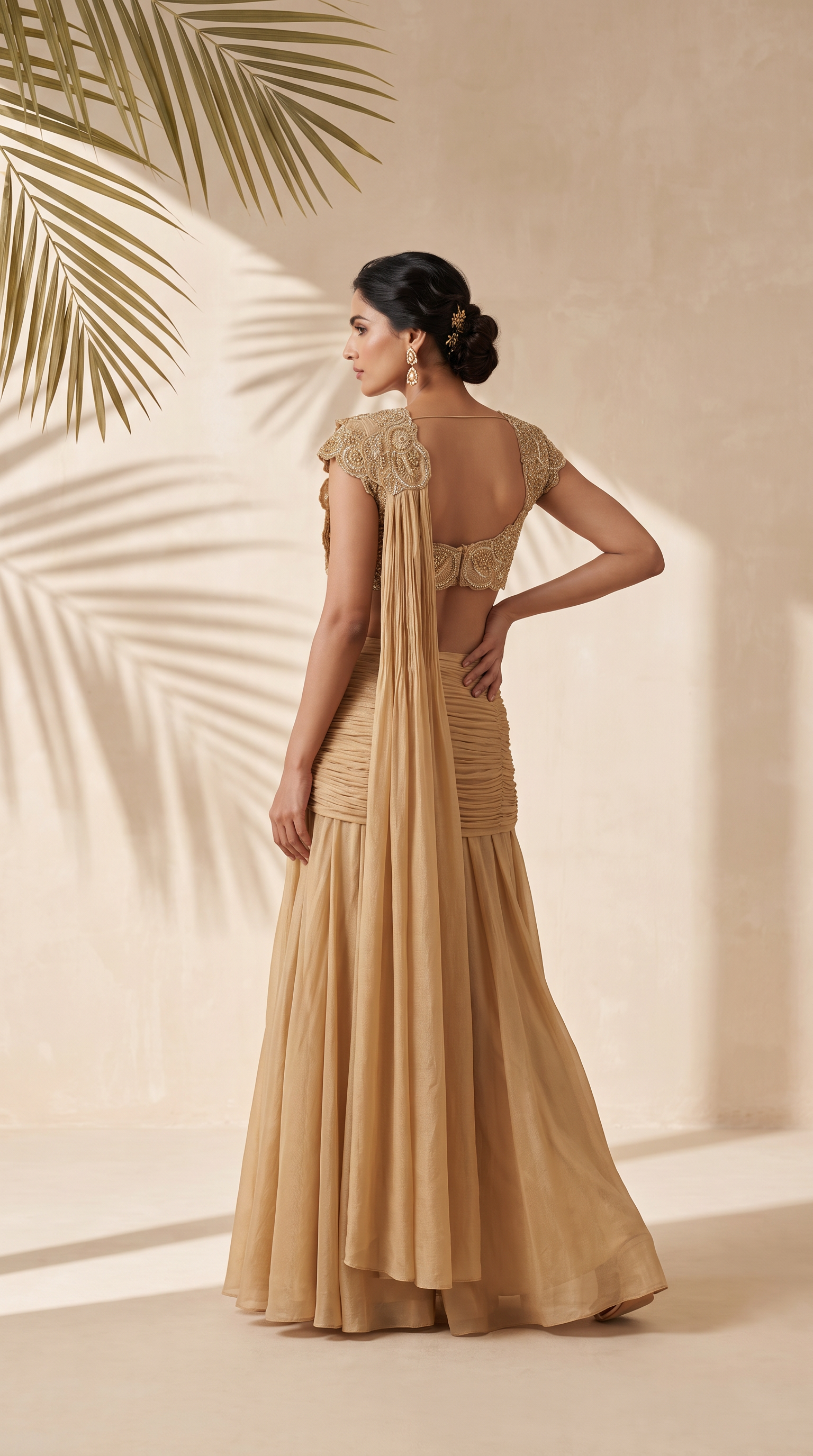 Hazel - Hand Embroidered Pre-stitched Sari