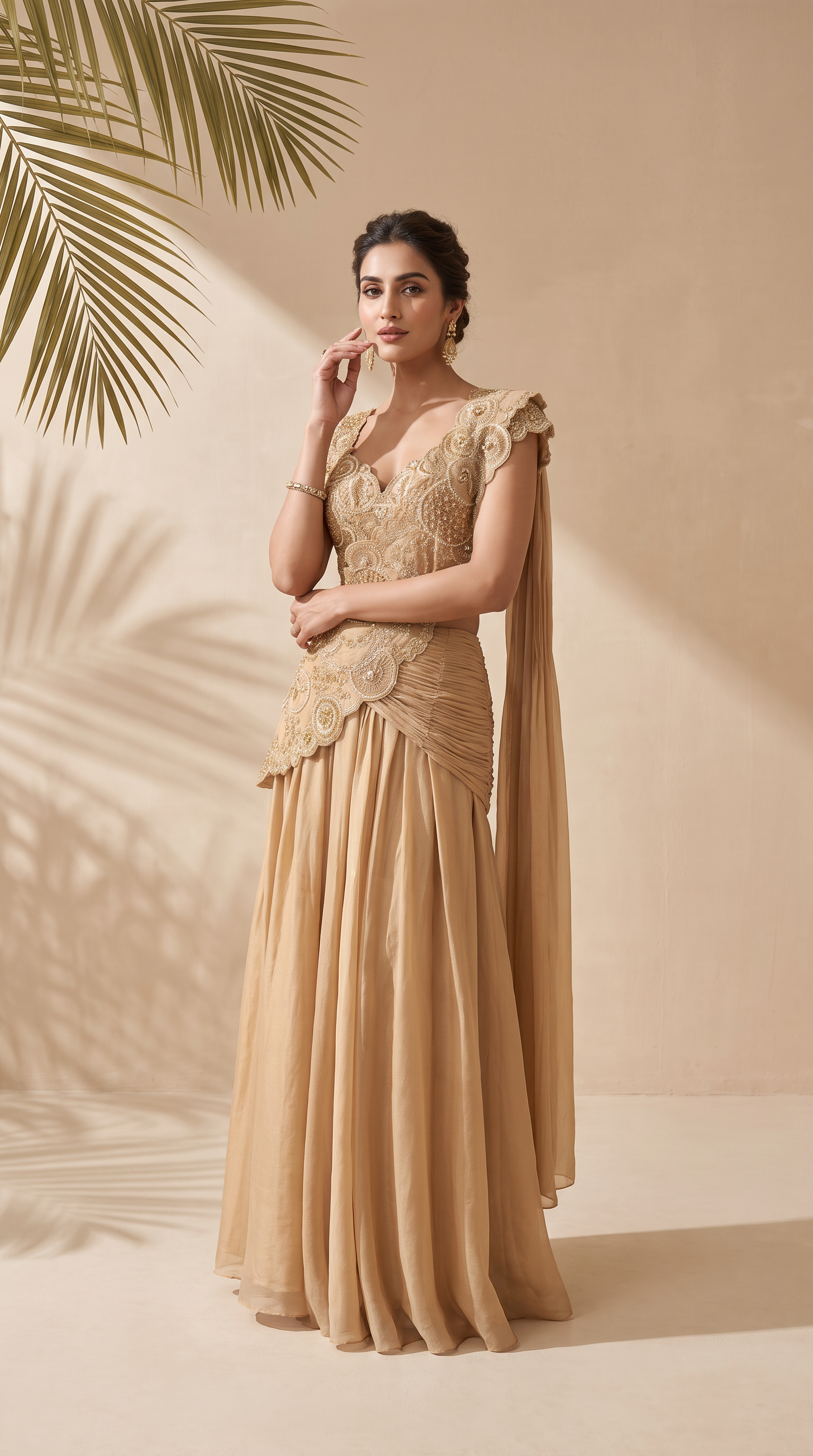 Hazel - Hand Embroidered Pre-stitched Sari